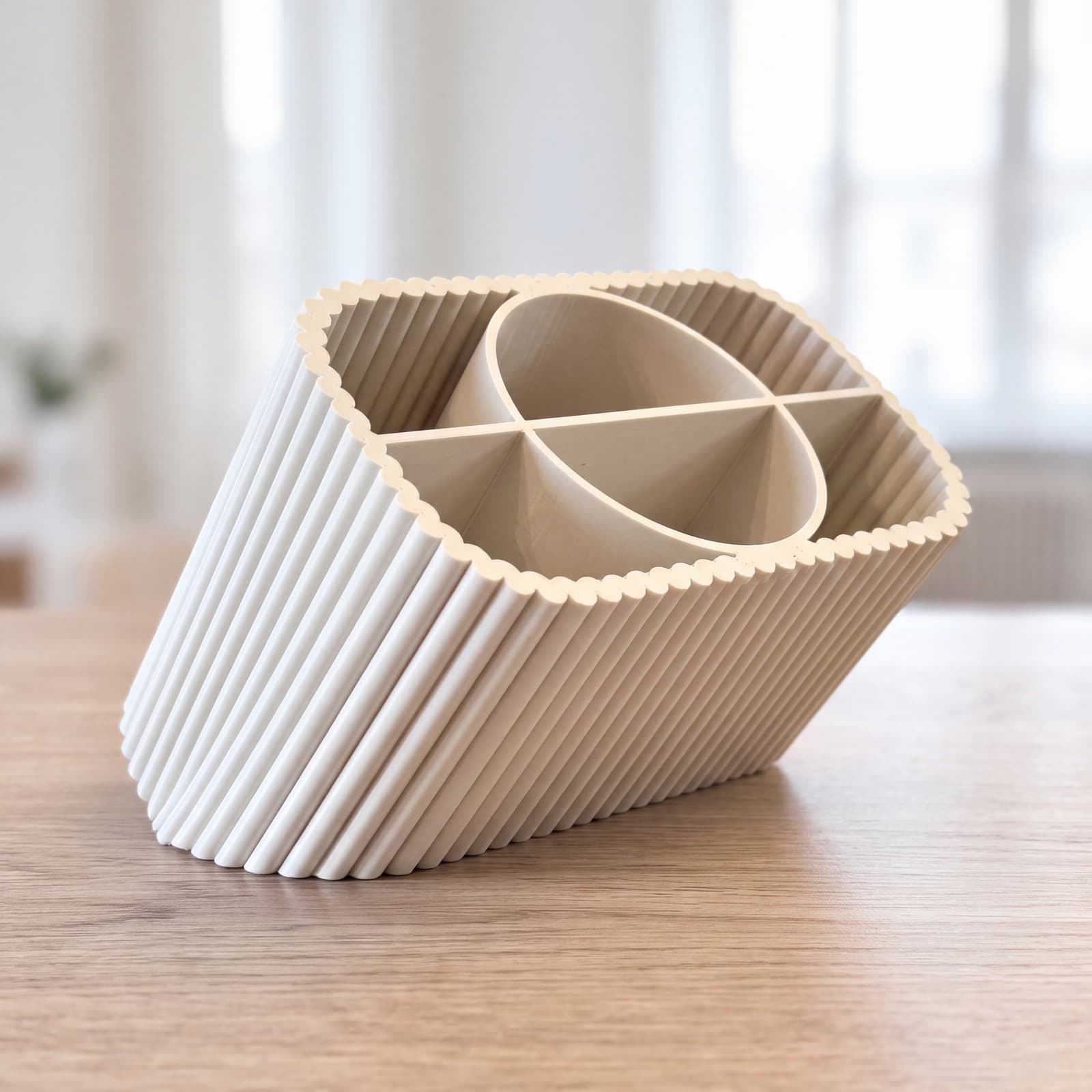 Banco – gerippter Schreibtisch-Organizer mit Fächern aus dem 3D-Druck