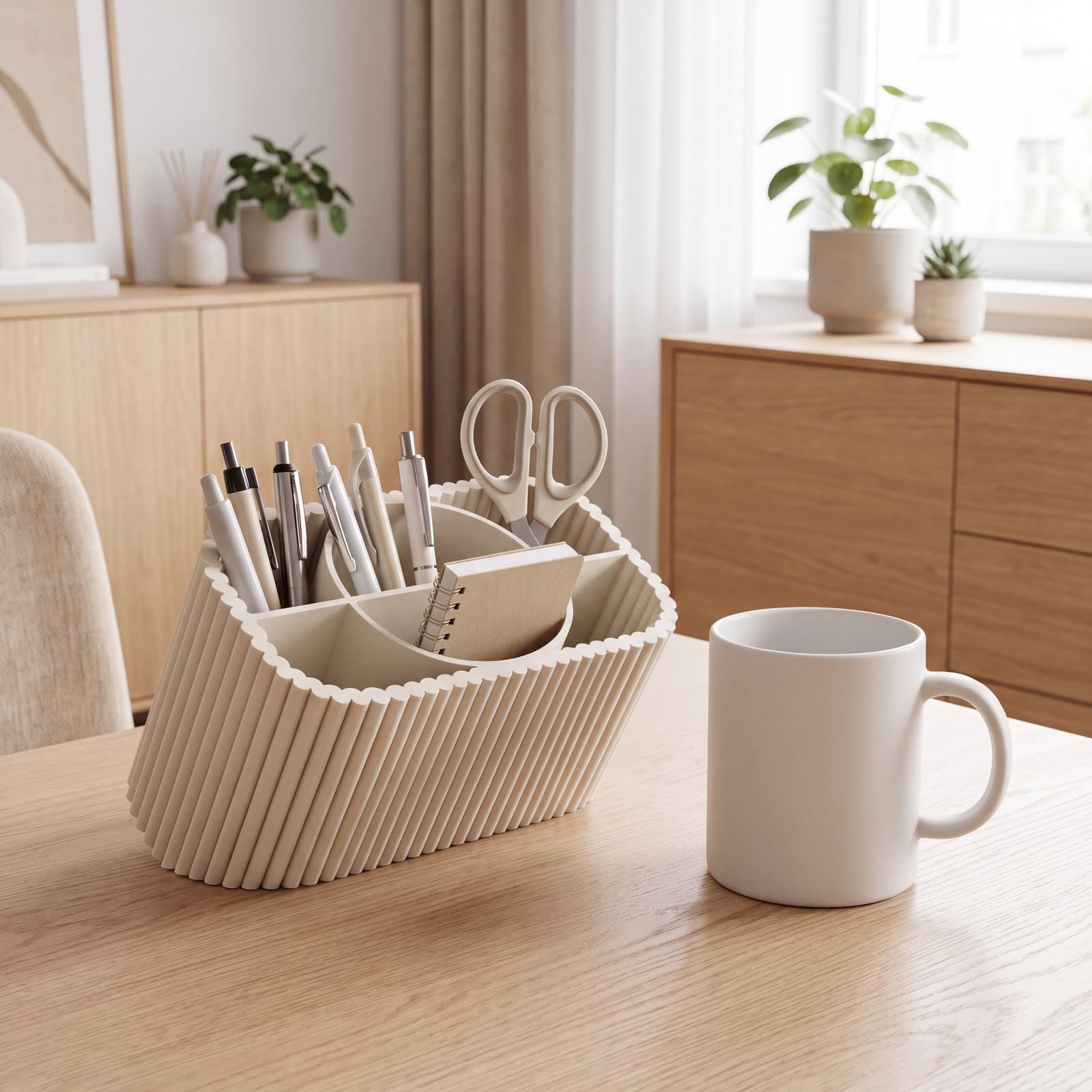 Banco – gerippter Schreibtisch-Organizer mit Fächern aus dem 3D-Druck 2