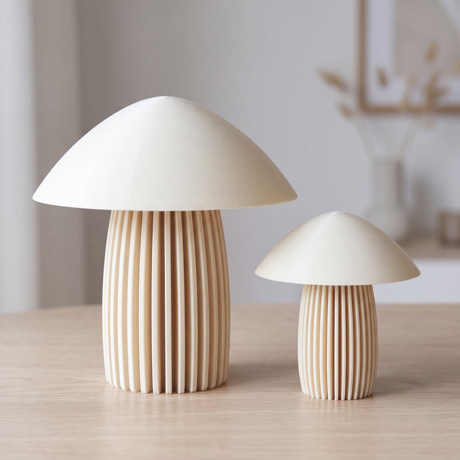 Fungo – Set aus zwei Deko-Pilzen (klein und groß) aus dem 3D-Druck