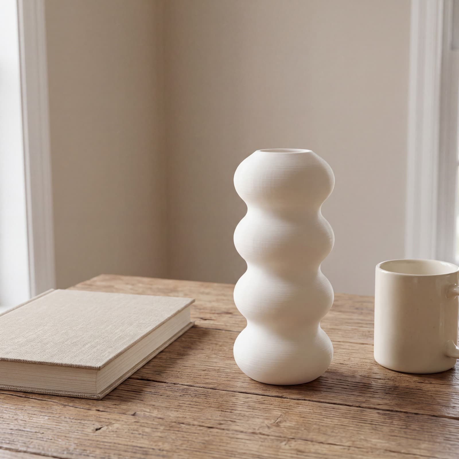 Duna – schlanke Wellenvase mit Sandstruktur aus dem 3D-Druck 2