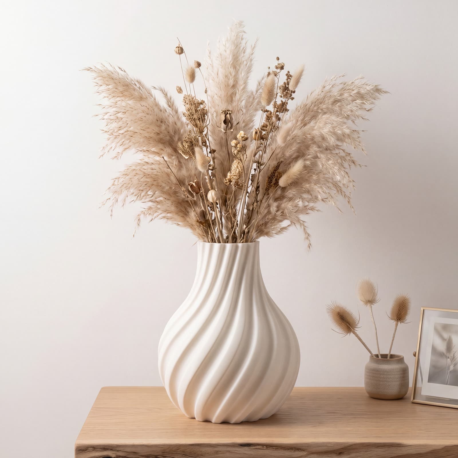 Vortice – große Vase mit gedrehten Rippen aus dem 3D-Druck