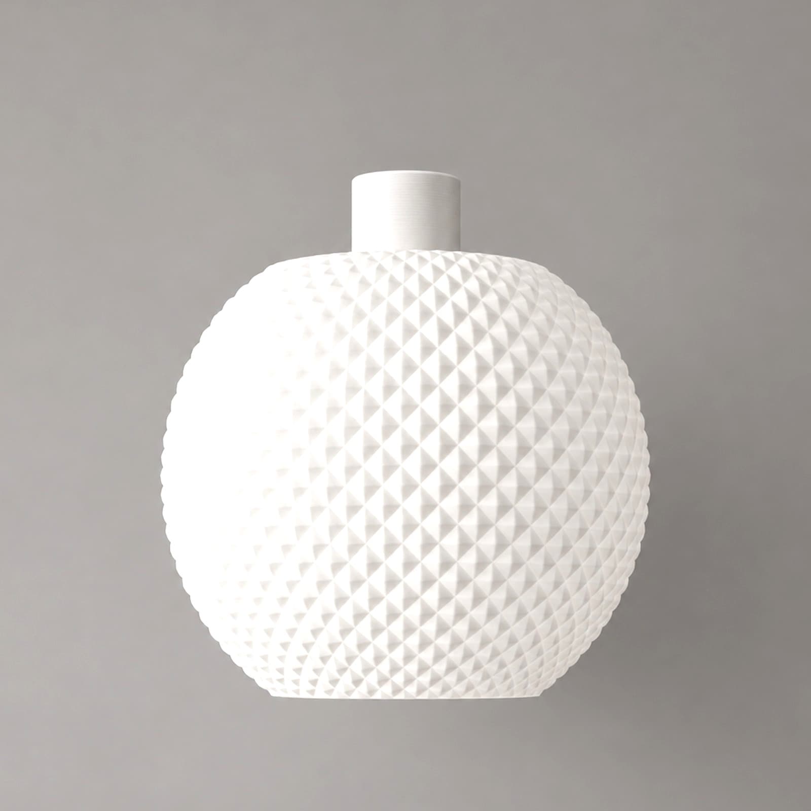Vaso – kugelförmiger Pendelleuchten-Schirm mit Noppenstruktur aus dem 3D-Druck