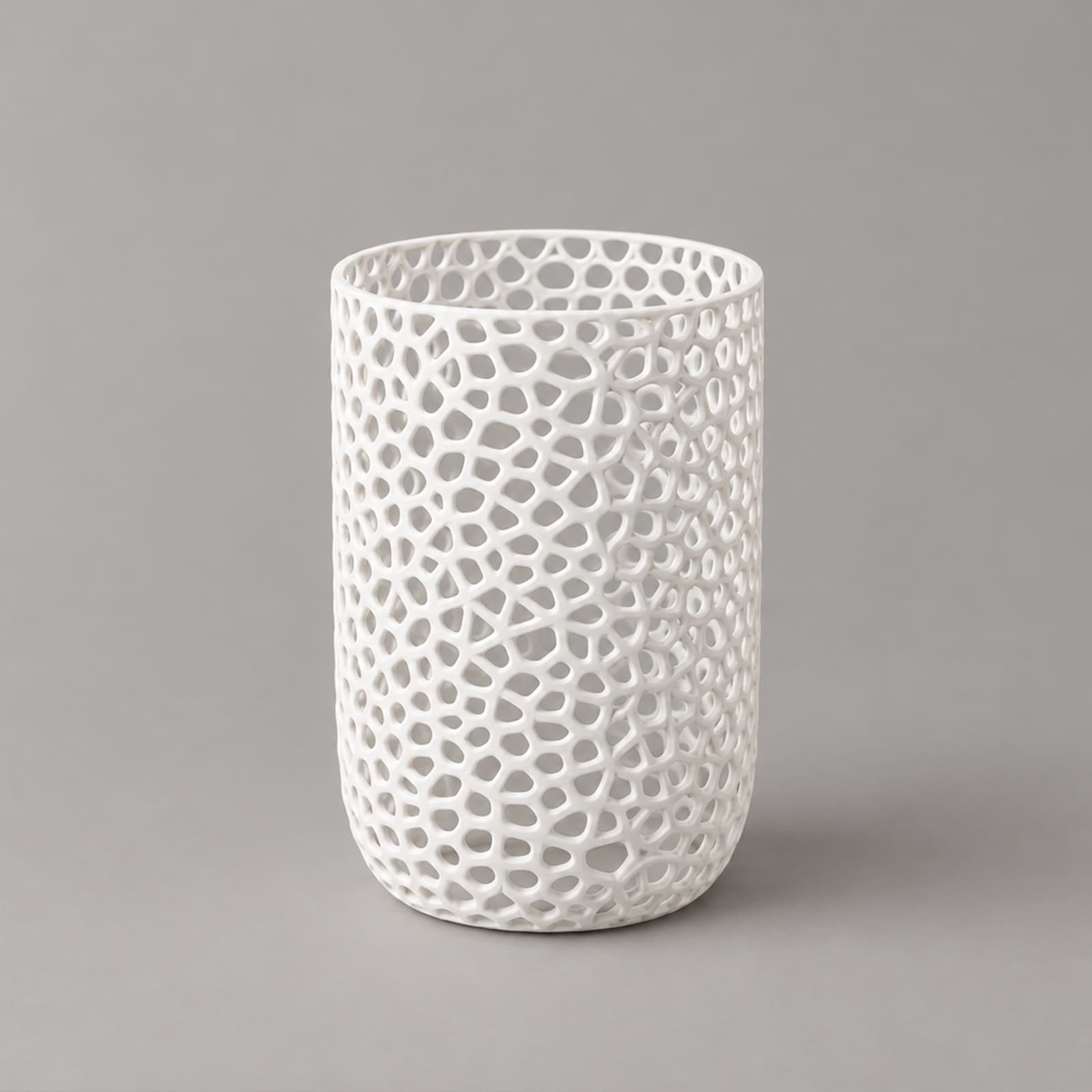 Tazza – zylindrischer Behälter mit offener Zellstruktur aus dem 3D-Druck