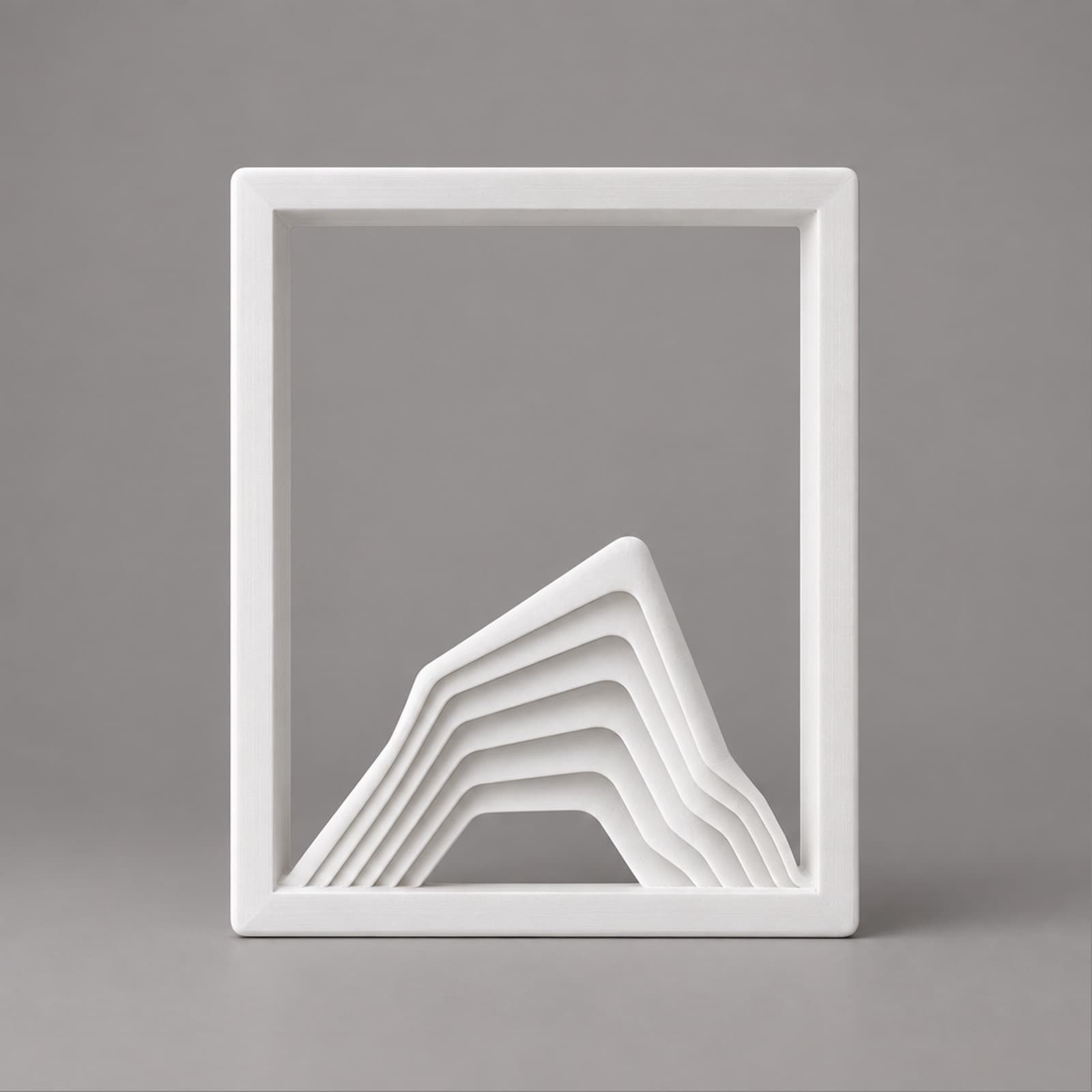 Monte – Rahmenleuchte mit geschichteter Bergsilhouette aus dem 3D-Druck