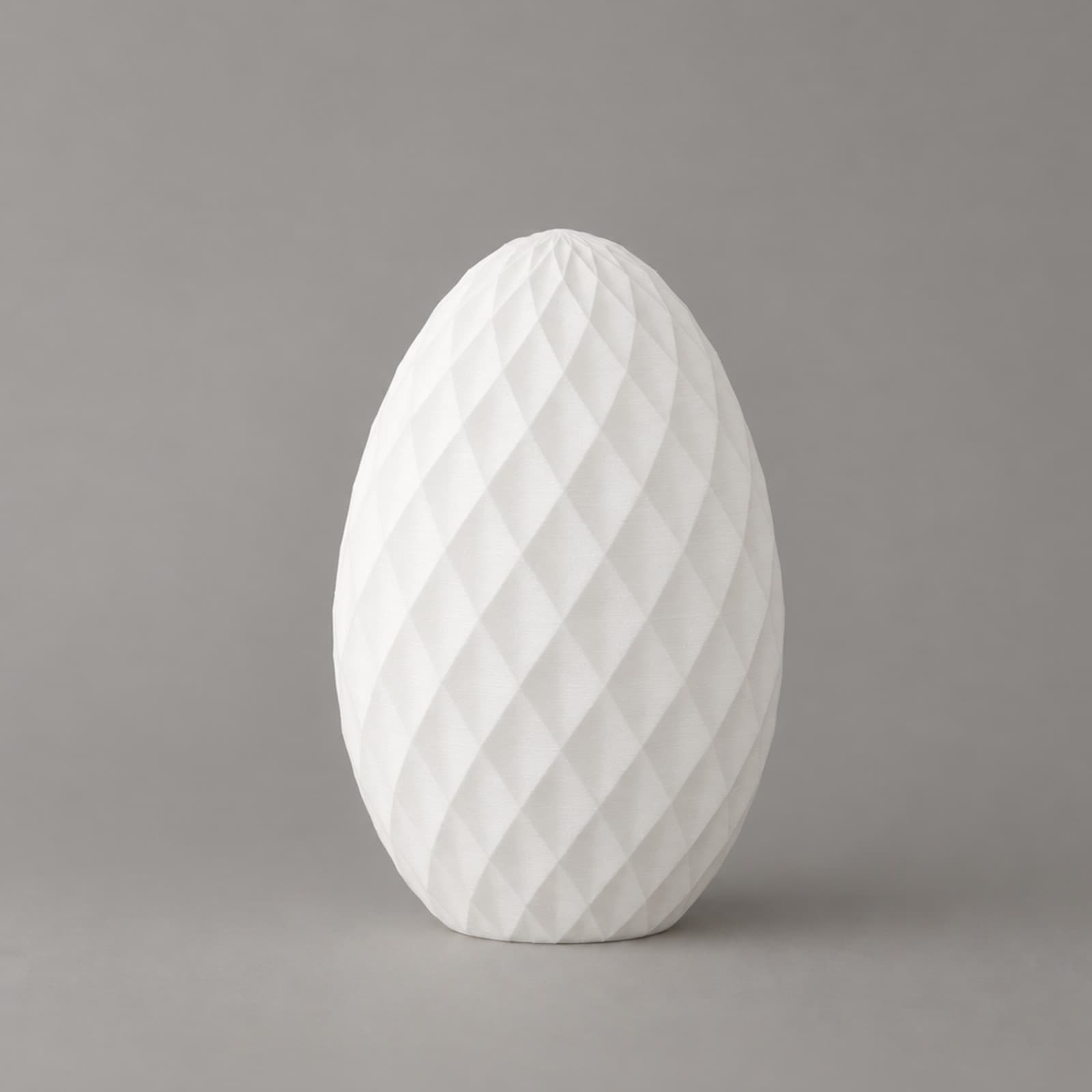 Ovetto – eiförmiger Teelichthalter mit Rautenrelief aus dem 3D-Druck