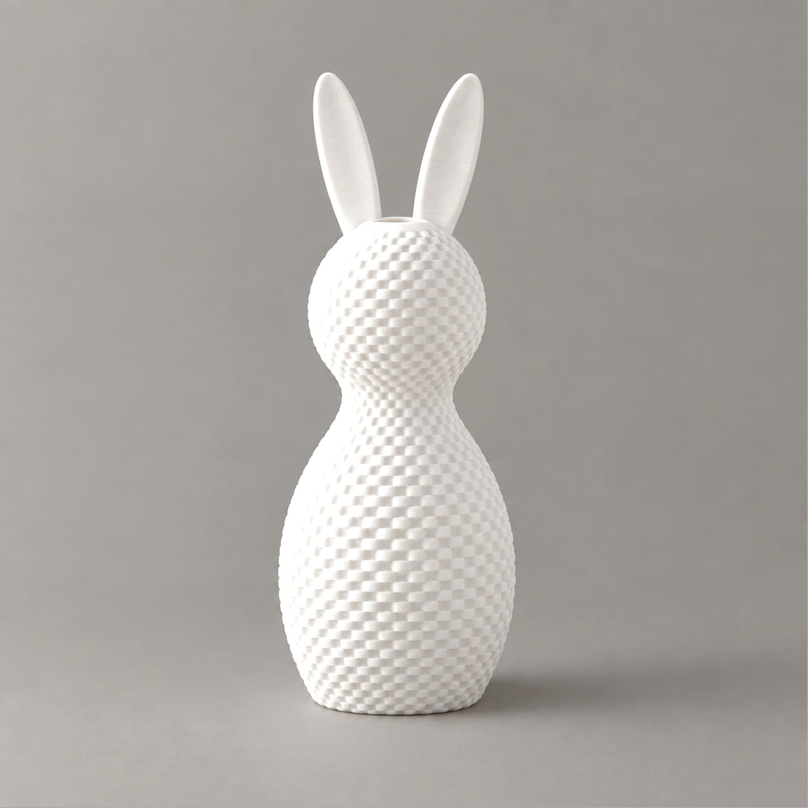 Coniglio – hasenförmiger Teelichthalter mit Wellenstruktur aus dem 3D-Druck
