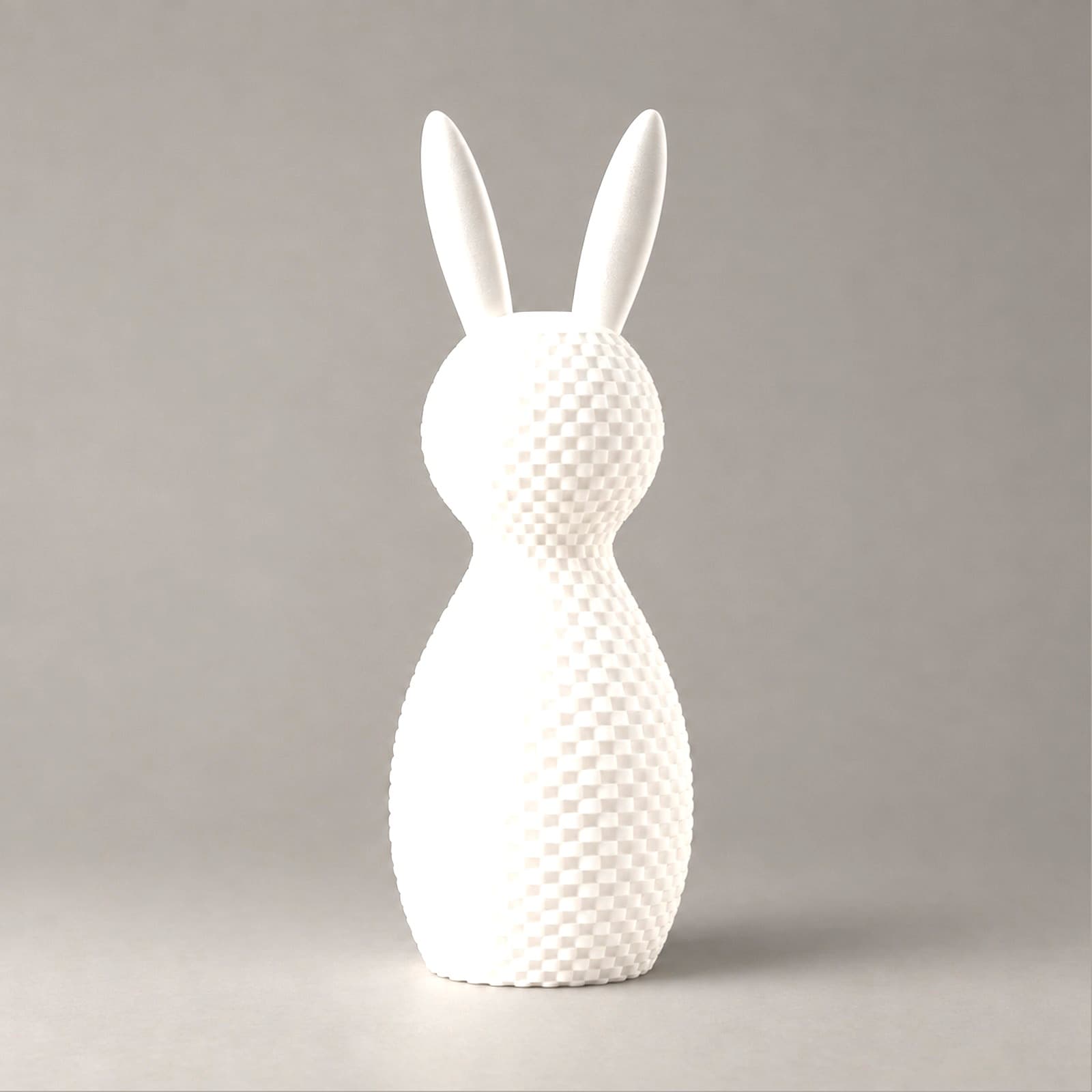 Leprotto – hasenförmiges Leuchtobjekt mit Wellenstruktur aus dem 3D-Druck