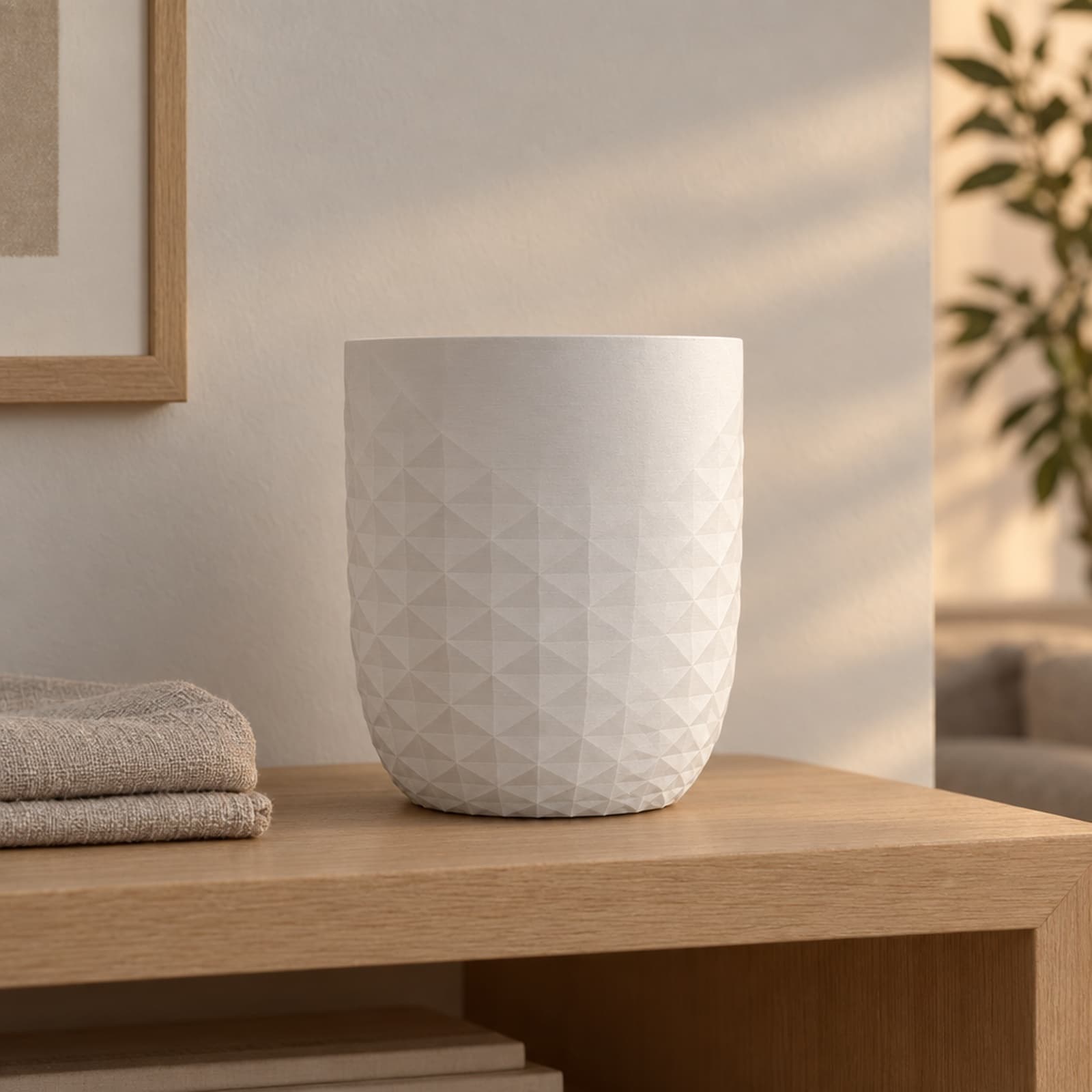 Serra – Übertopf mit Rautenrelief aus dem 3D-Druck 2