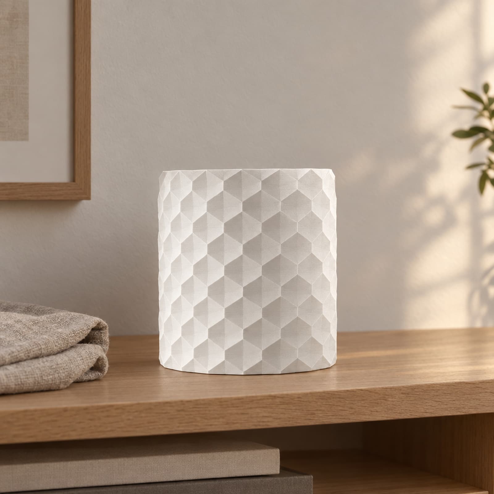 Bosco – Übertopf mit feinem Wabenmuster aus dem 3D-Druck 2