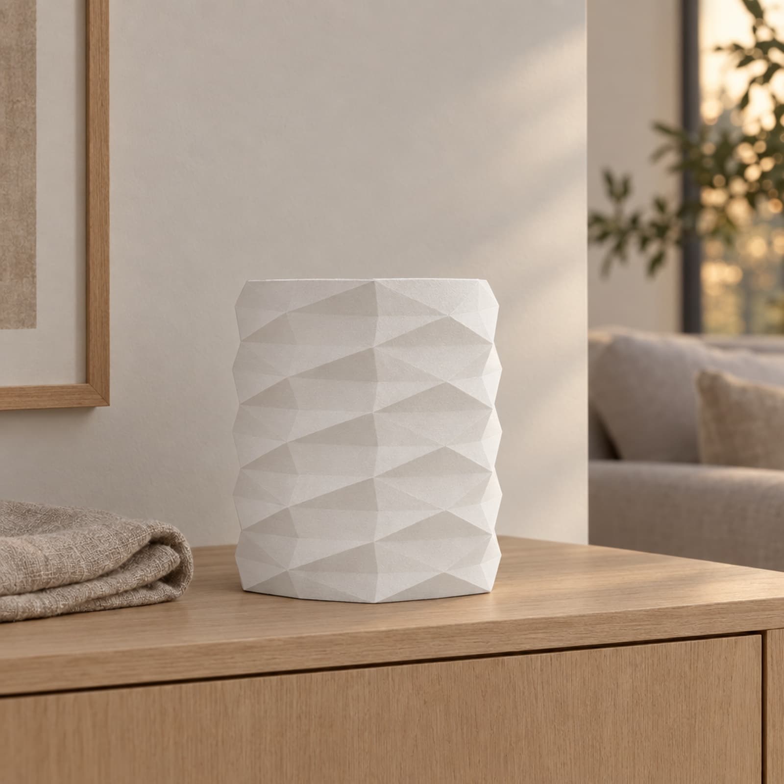 Prato – Übertopf mit eingetieftem Rautenmuster aus dem 3D-Druck 2