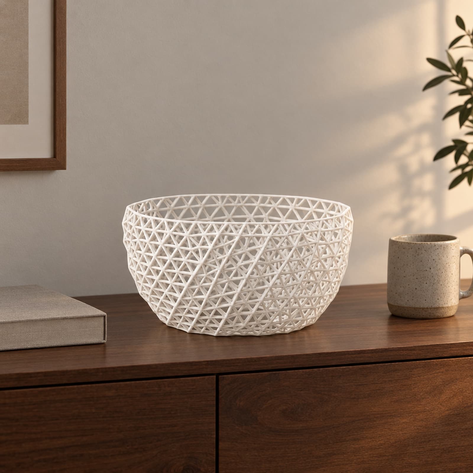 Retina – flache Schale mit Dreiecksgitter aus dem 3D-Druck 2