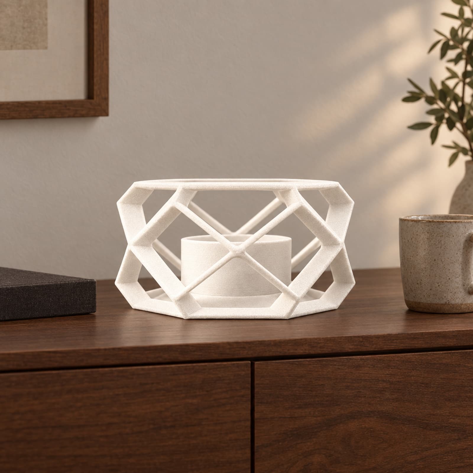 Lumino – Teelichthalter mit offenem Streben-Käfig aus dem 3D-Druck 2
