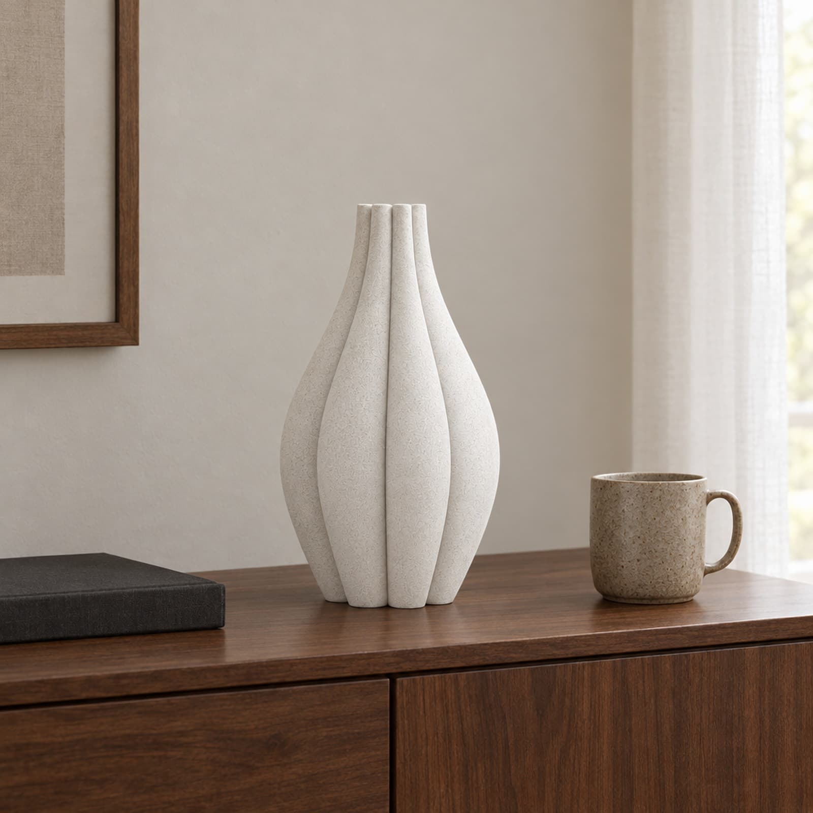 Polpo – bauchige Vase aus breiten senkrechten Wülsten aus dem 3D-Druck 2