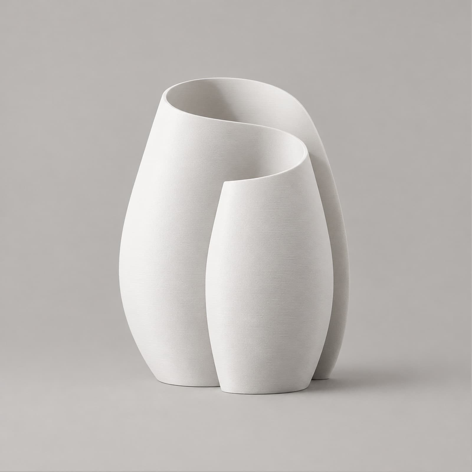Ruscello – Vase aus ineinander geschwungenen Wänden in einer durchgehenden Linie aus dem 3D-Druck