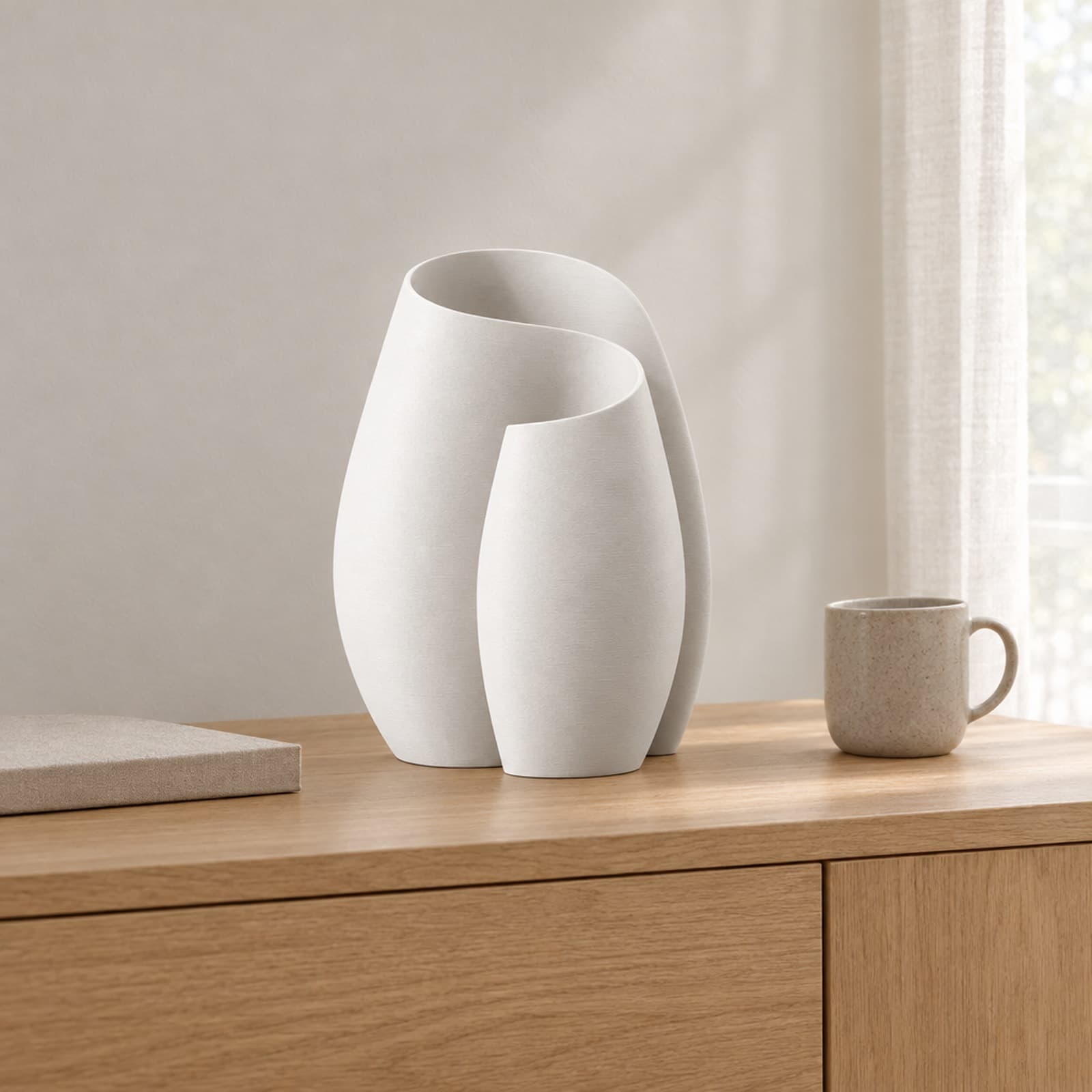 Ruscello – Vase aus ineinander geschwungenen Wänden in einer durchgehenden Linie aus dem 3D-Druck 2