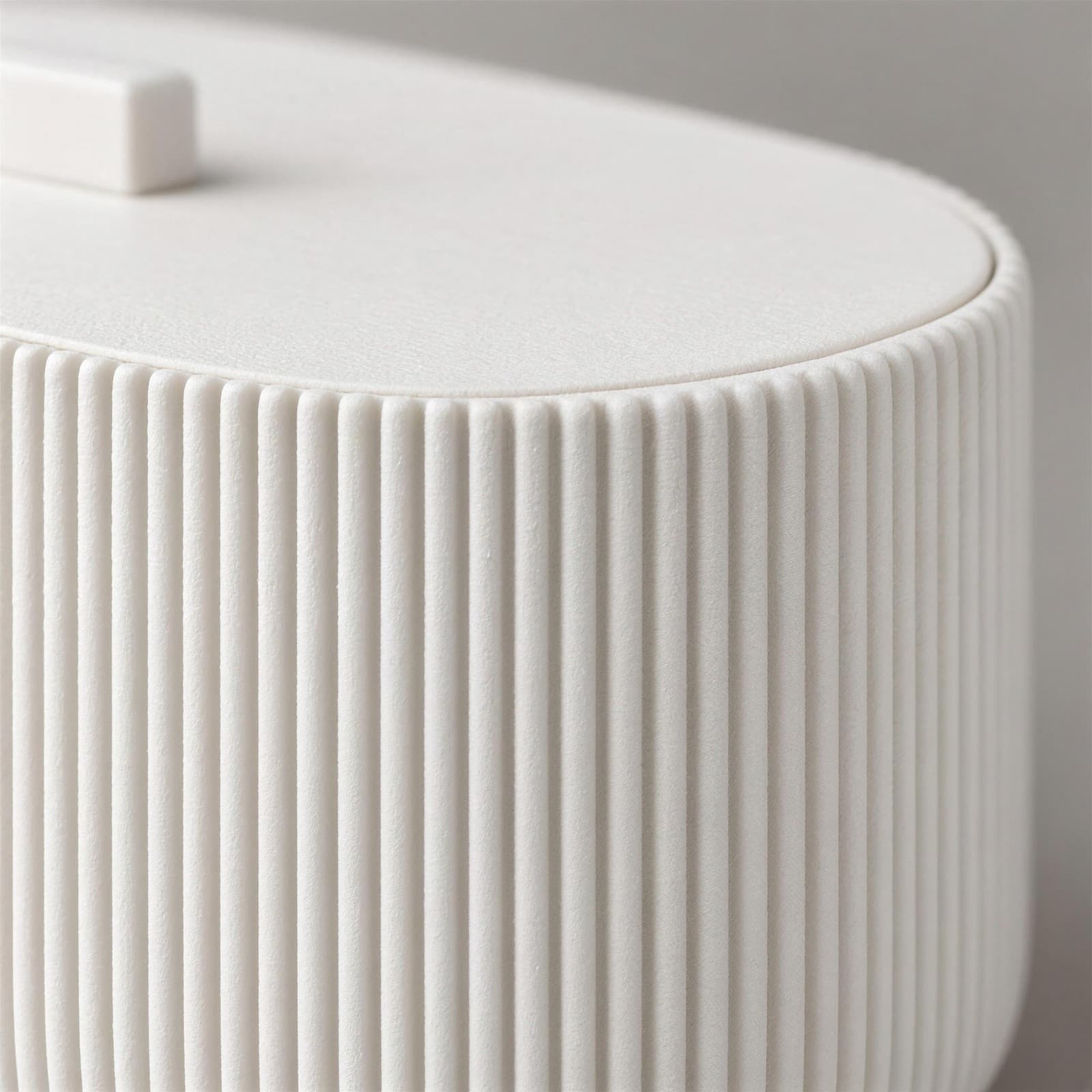 Scatola – ovale Aufbewahrungsbox mit gerippter Wand und Deckel aus dem 3D-Druck 3