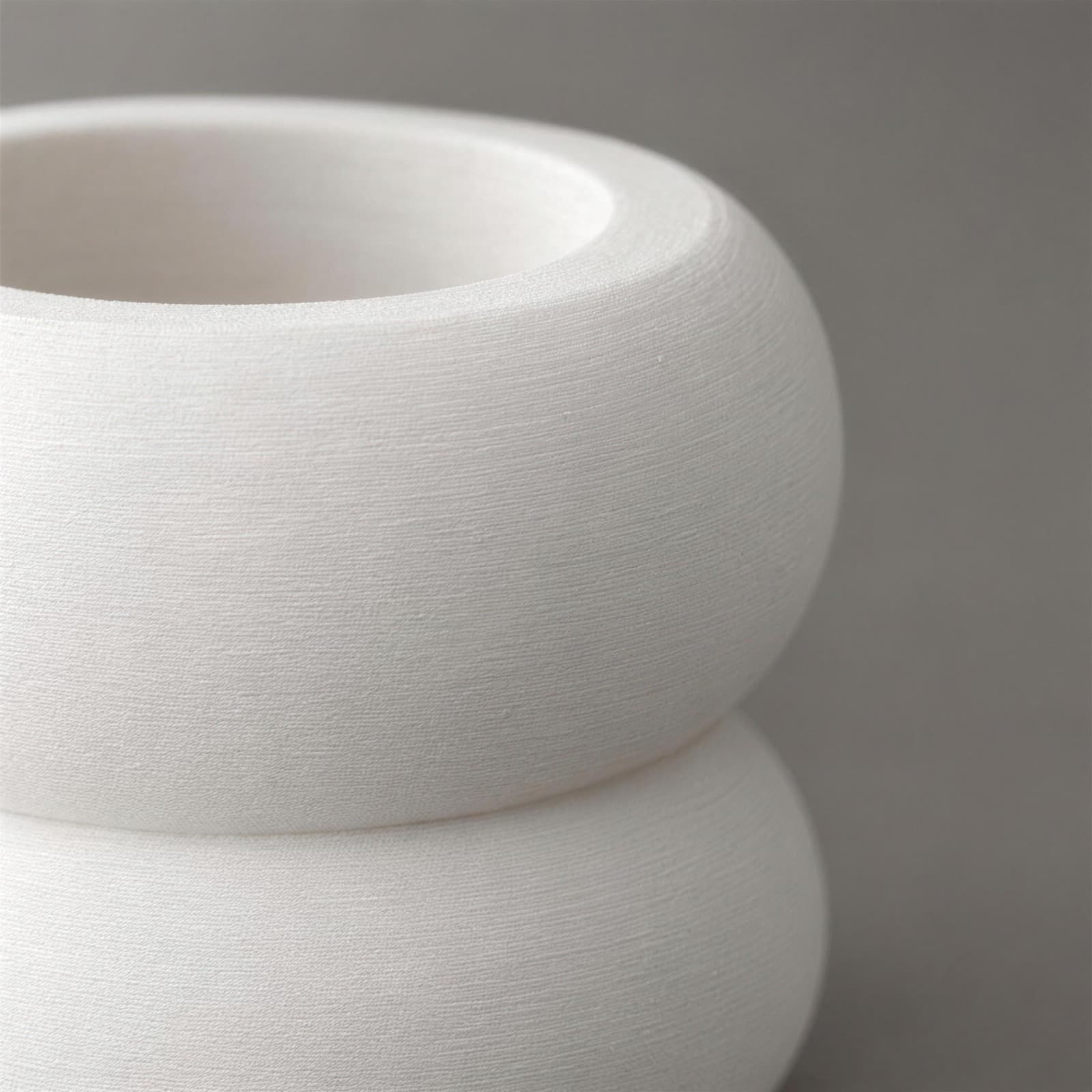Modulo – dreiteiliges Teelichthalter-Set aus weichen Ringen aus dem 3D-Druck 3