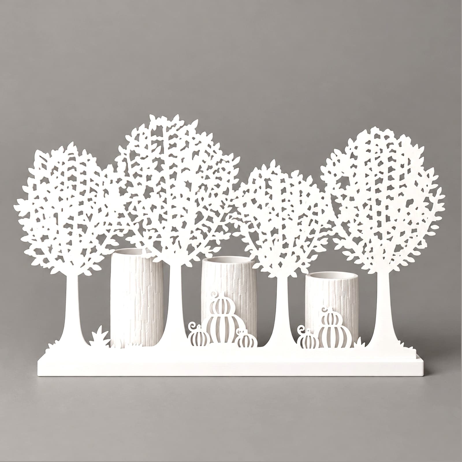 Autunno – Herbst-Windlicht mit Baumsilhouetten und Kürbissen aus dem 3D-Druck