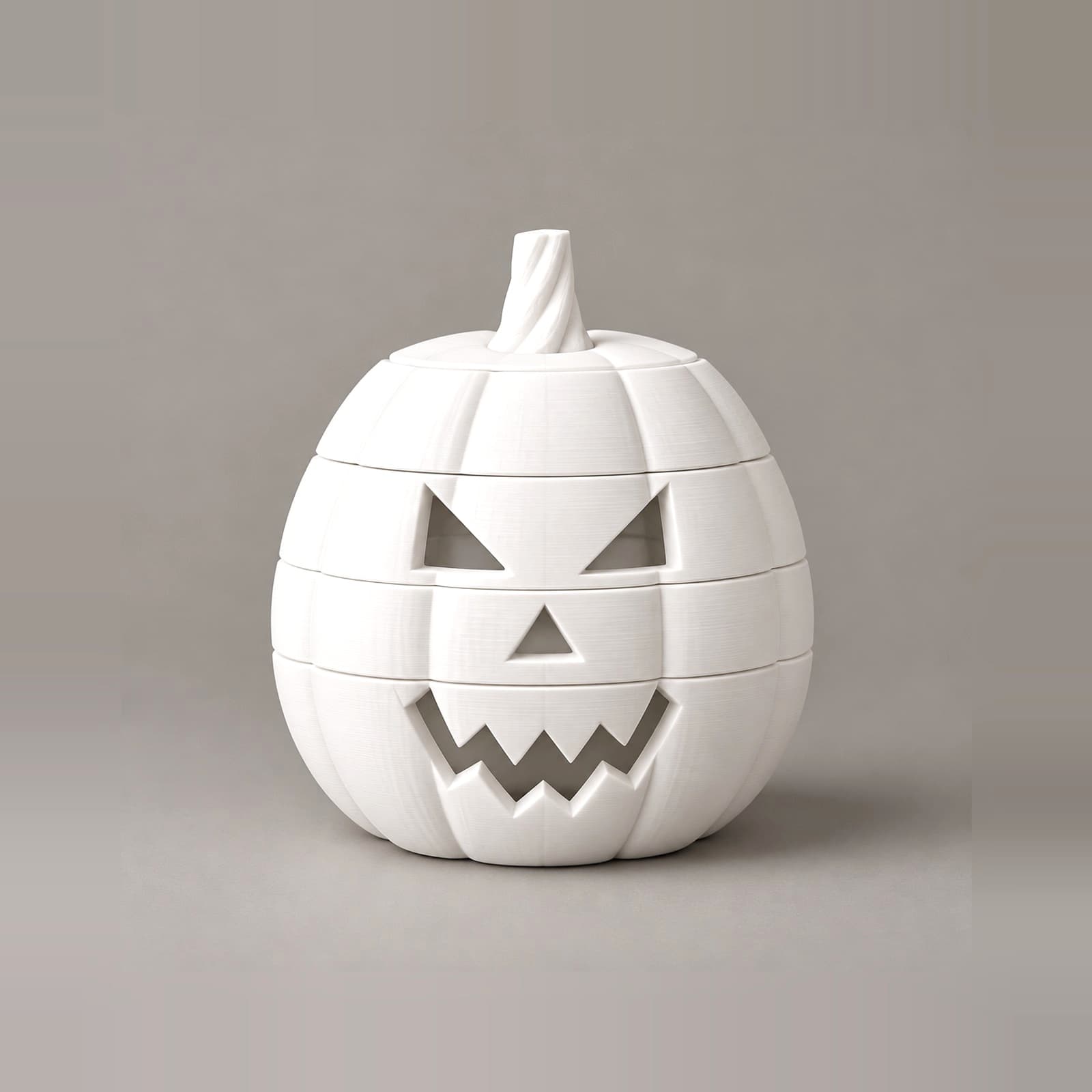 Smorfia – Kürbis-Teelichthalter mit drehbaren Gesichtsteilen für Halloween aus dem 3D-Druck
