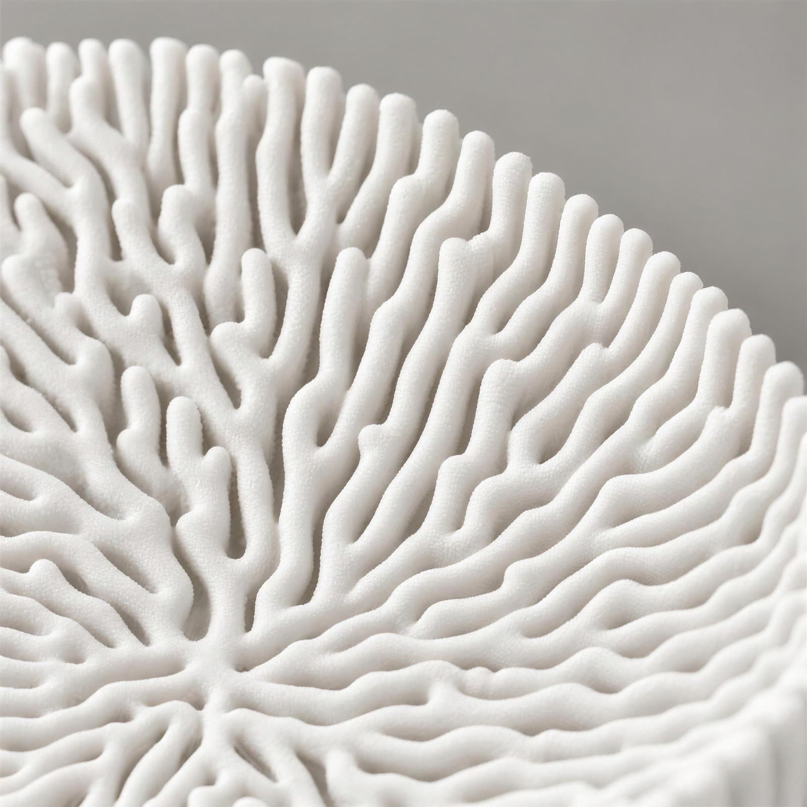 Atollo – flache Sechseckschale mit korallenartigem Relief aus dem 3D-Druck 3