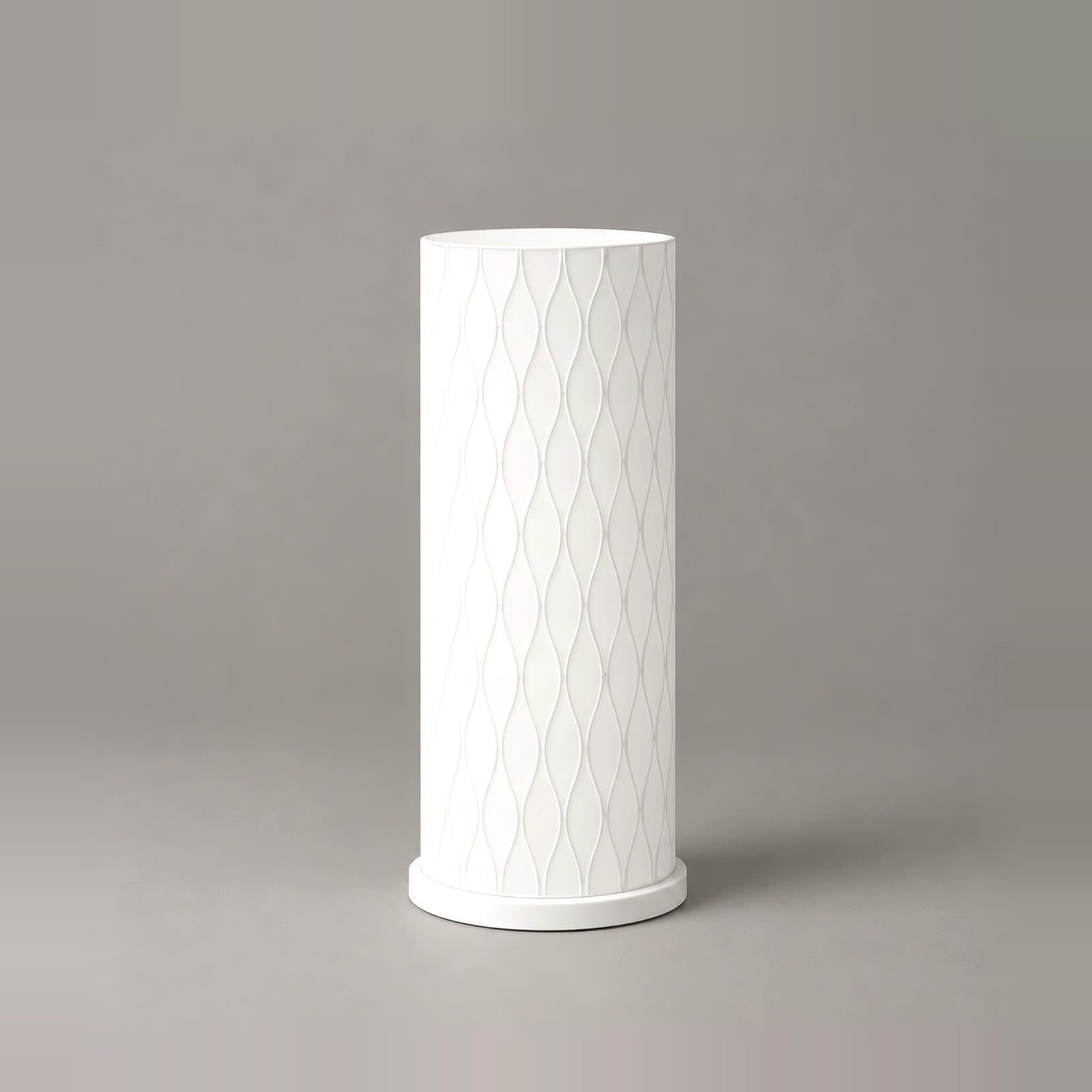 Marezzo – USB-Tischlampe mit Rautenrelief aus Wellenlinien aus dem 3D-Druck
