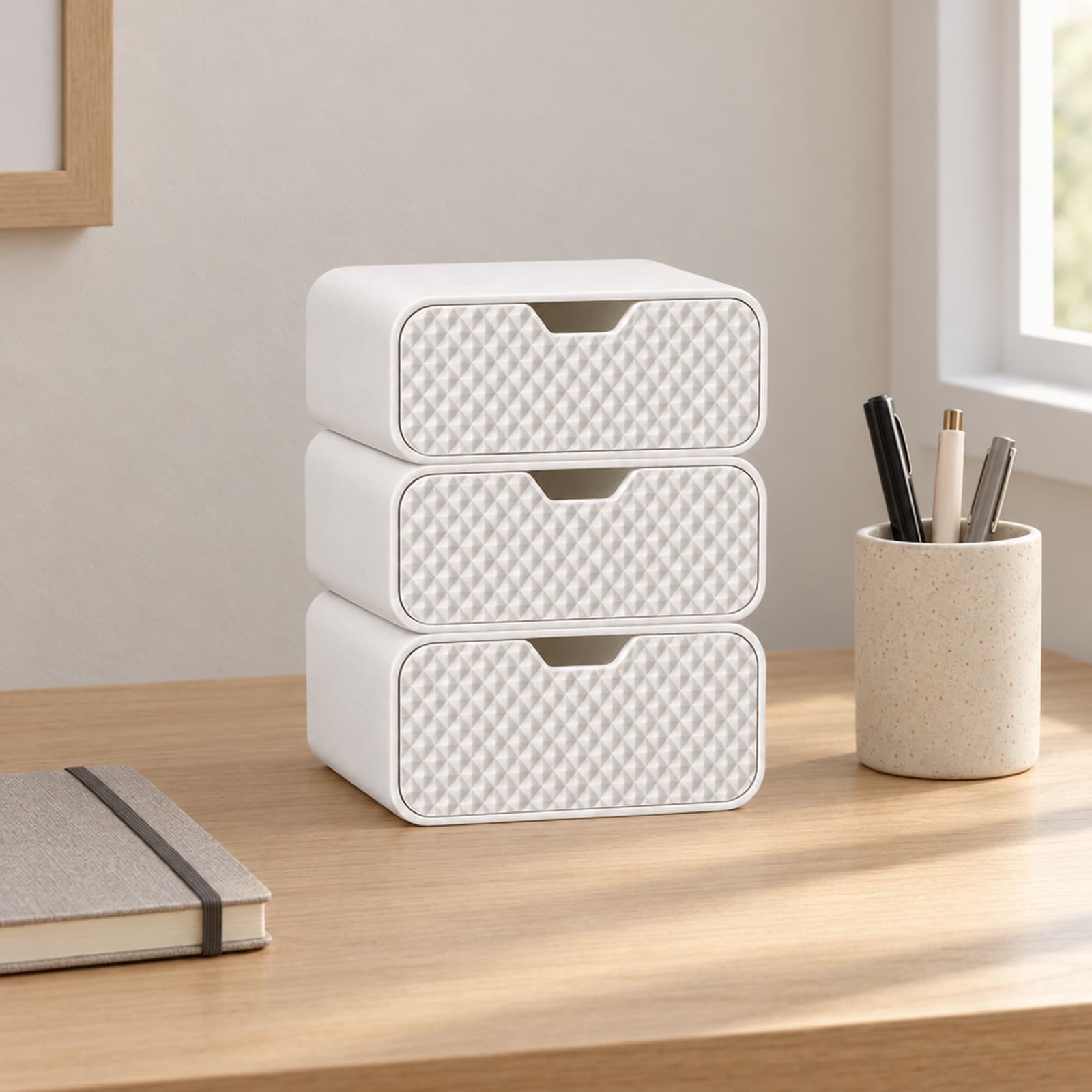Cassettiera – Stapelbarer Schubladen-Organizer mit Relieffronten aus dem 3D-Druck 2