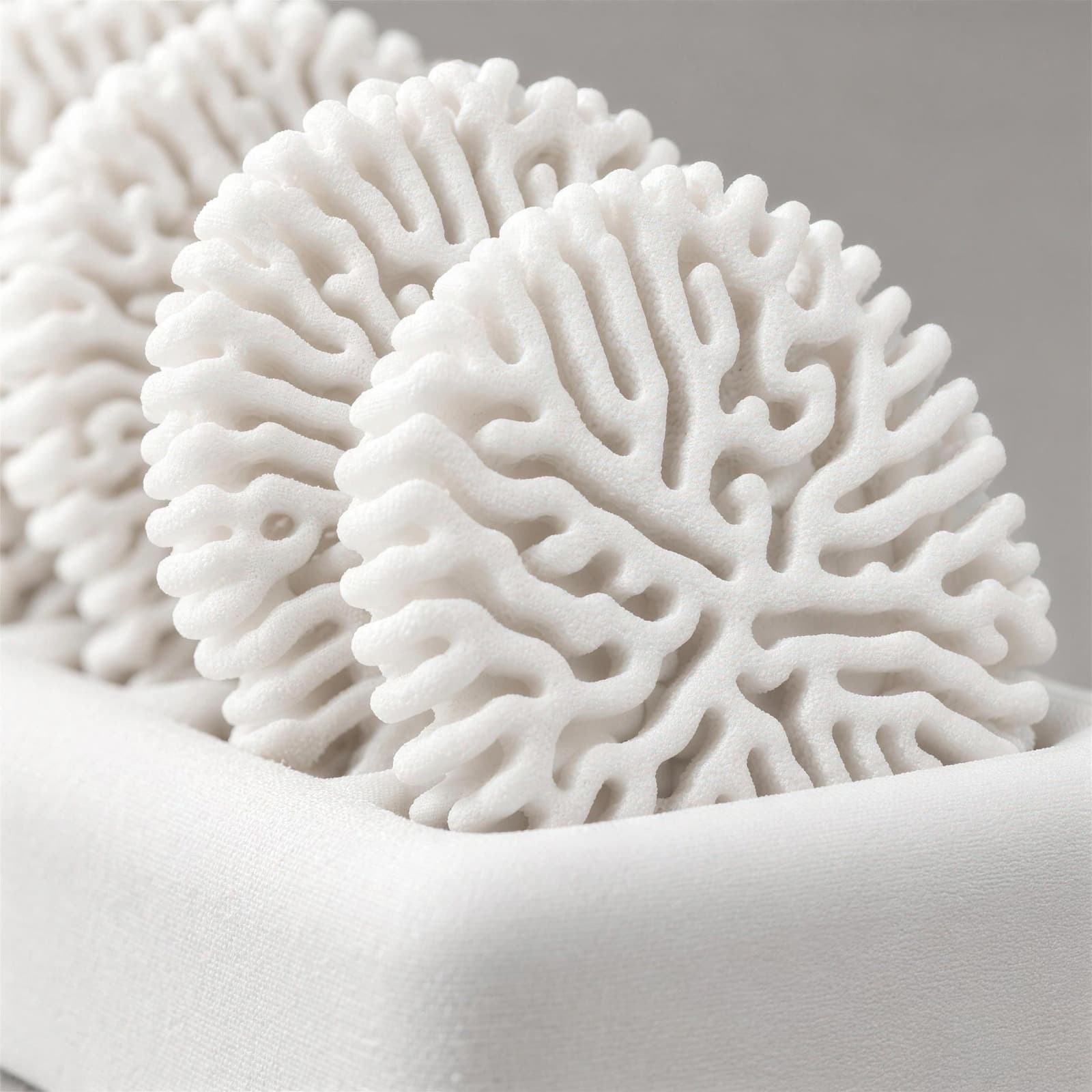 Madrepora – Untersetzer-Set mit vier Korallenrelief-Scheiben und Halter aus dem 3D-Druck 3