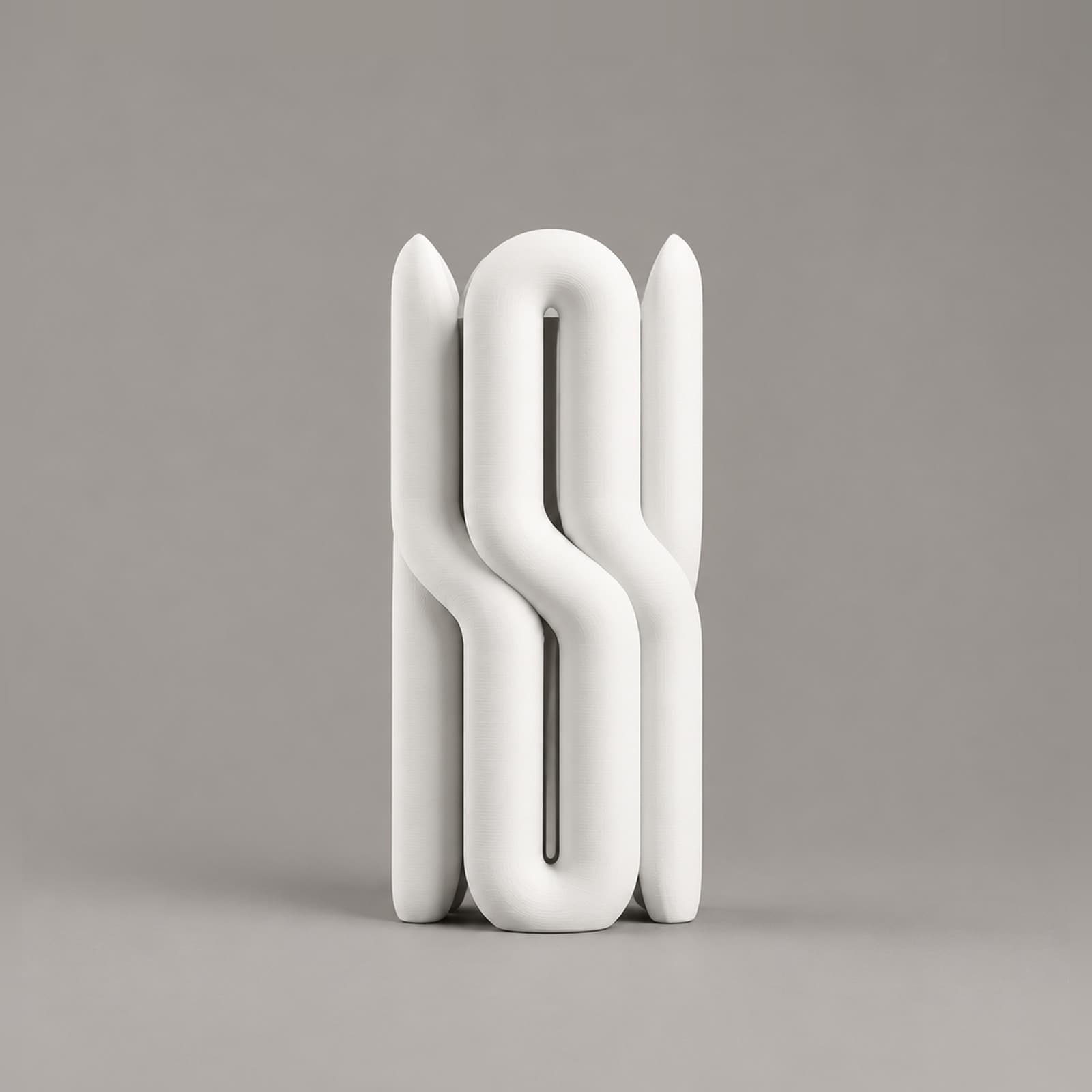 Sigla – hohe Vase mit Außenwand aus verschlungenen Rundrohren aus dem 3D-Druck