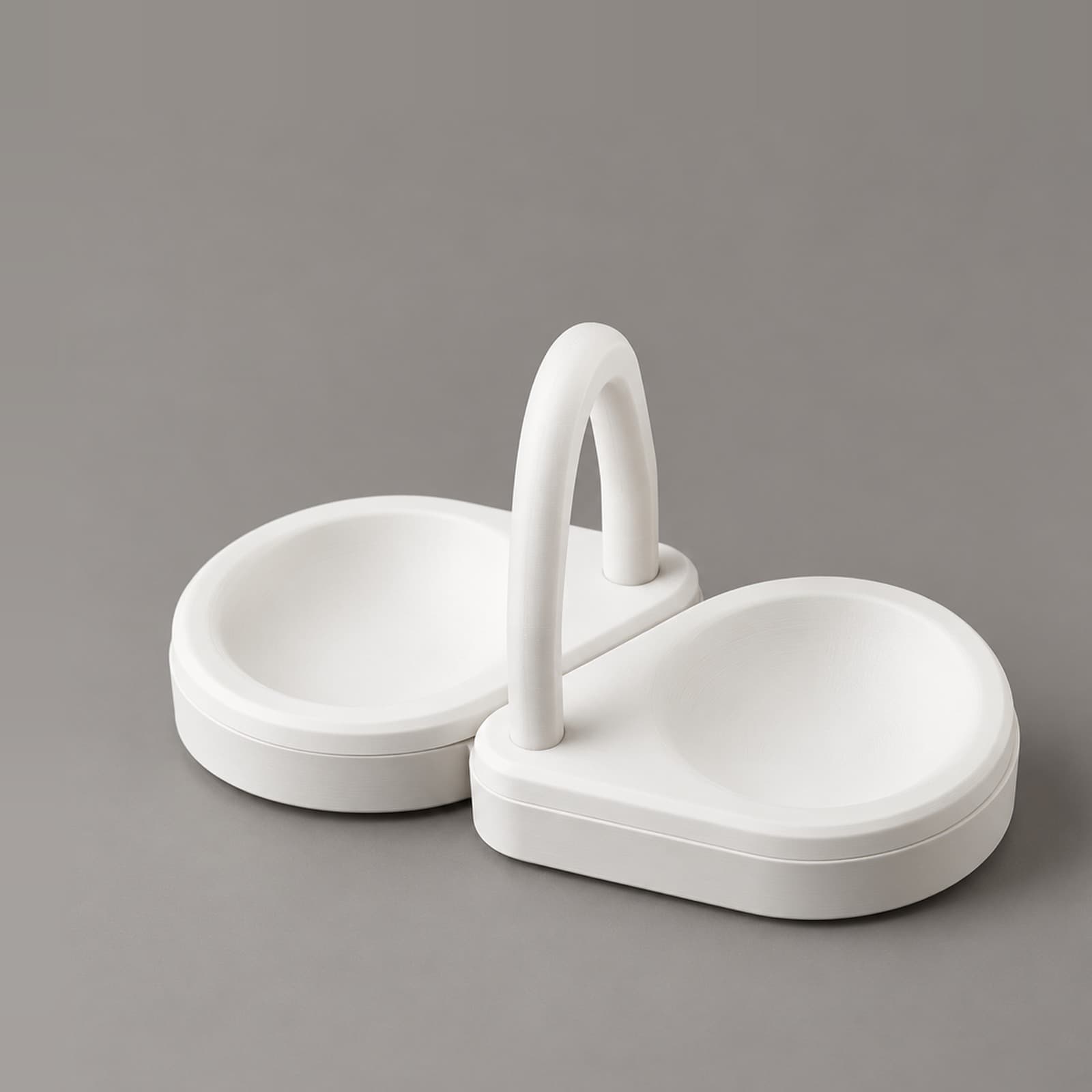 Lacrima – Organizer-Set aus zwei tropfenförmigen Schalen mit Bügel aus dem 3D-Druck