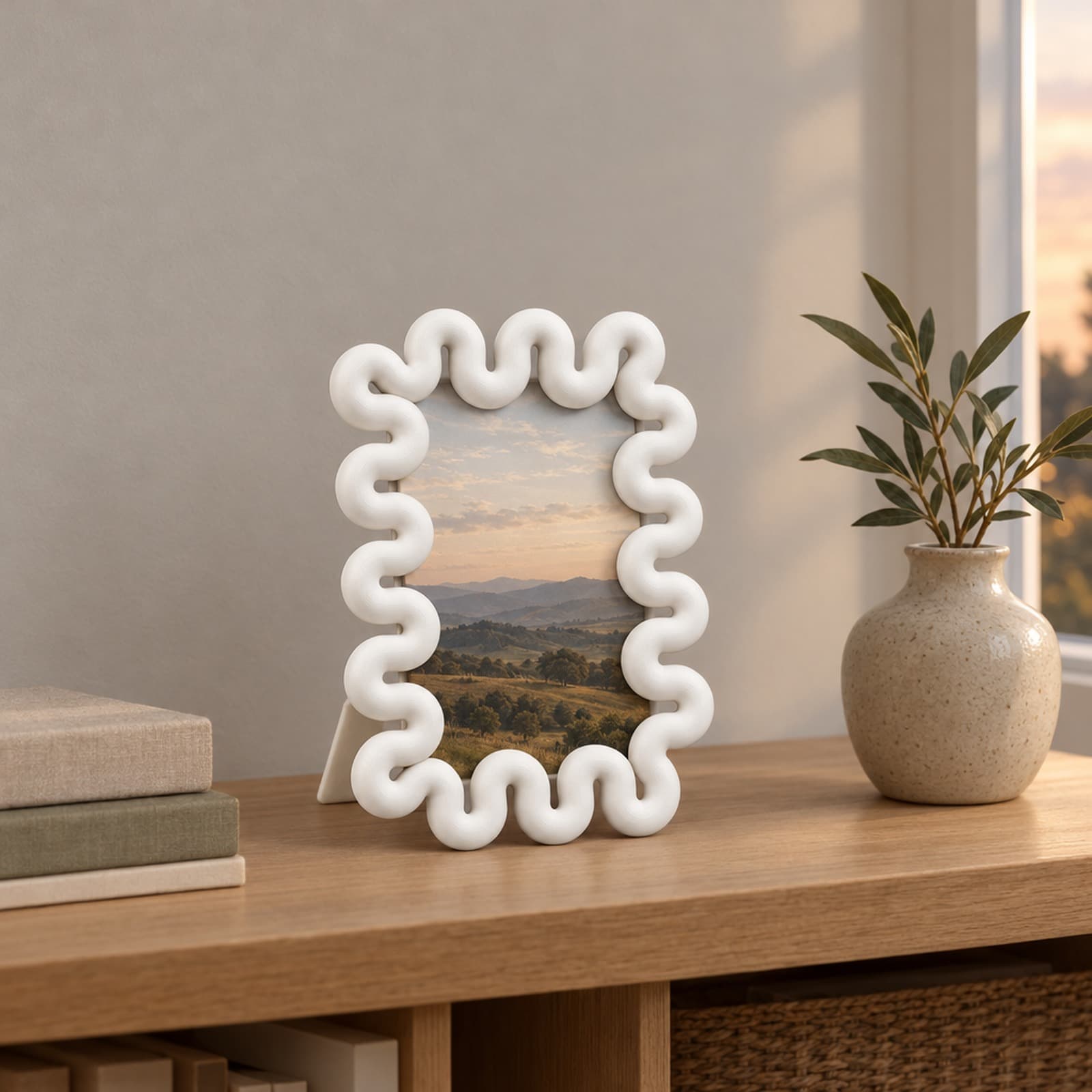 Cornice – Bilderrahmen mit Wellenrand aus Rundrohr aus dem 3D-Druck 2