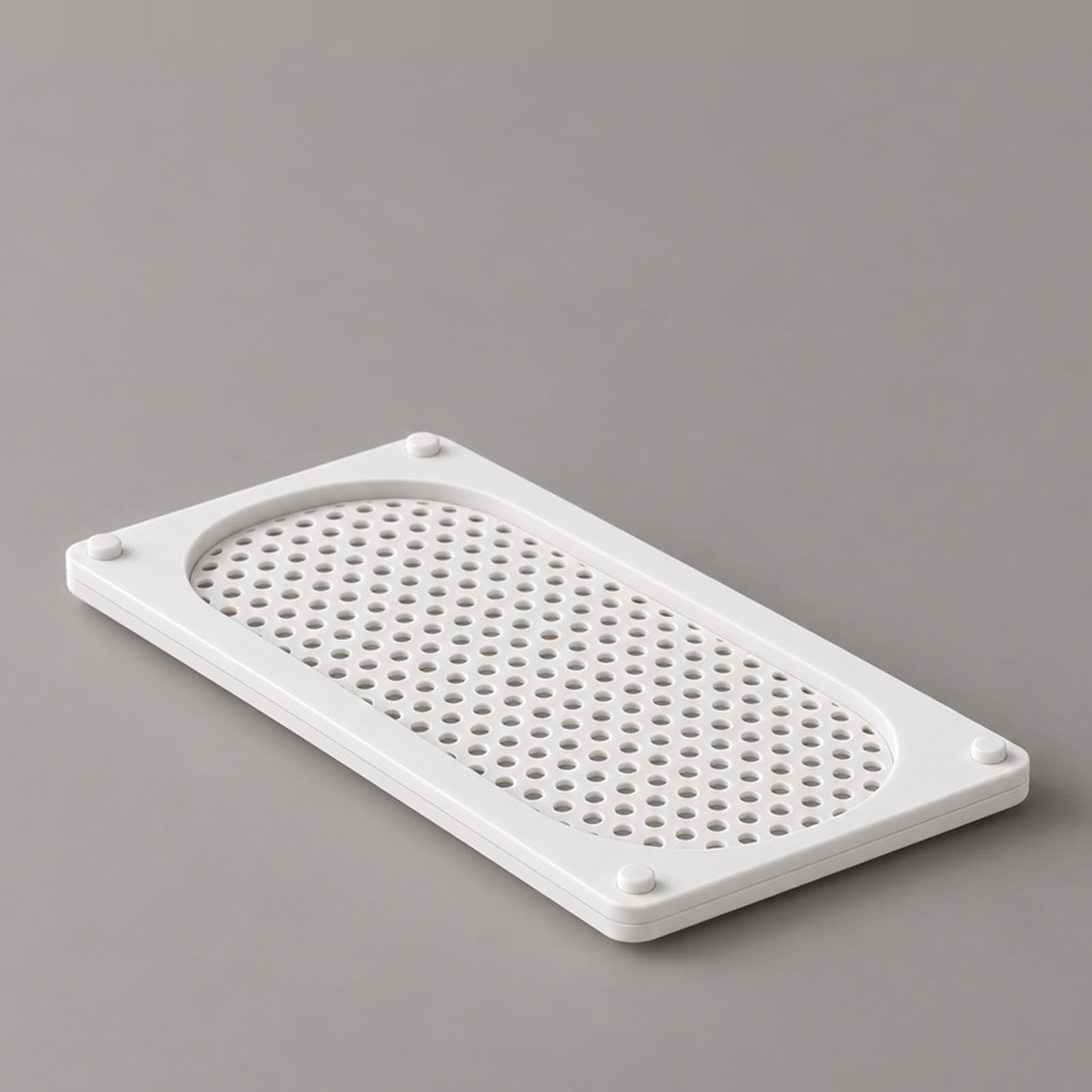 Traliccio – flaches Tablett mit Rahmen und gelochter Gitterplatte aus dem 3D-Druck