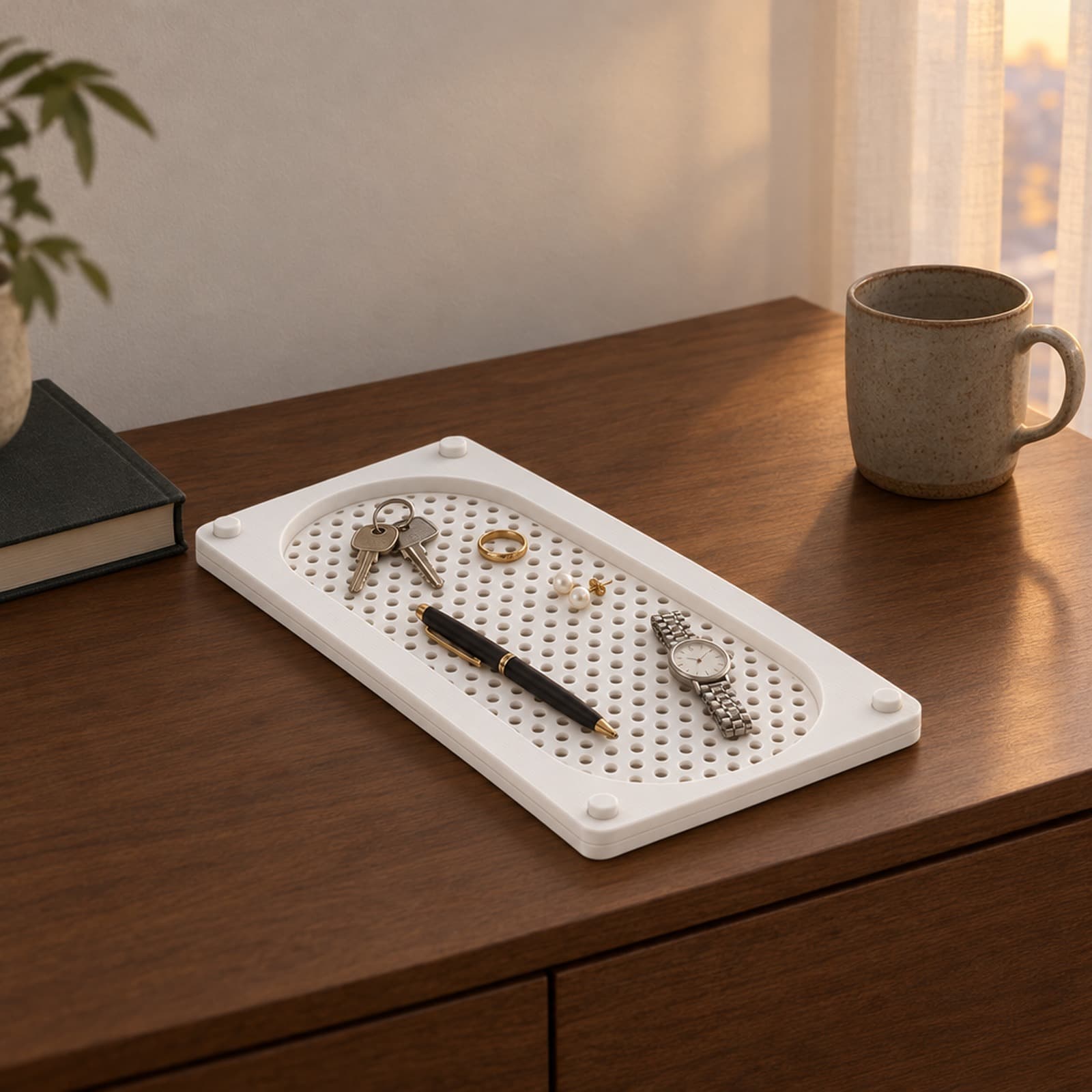 Traliccio – flaches Tablett mit Rahmen und gelochter Gitterplatte aus dem 3D-Druck 2