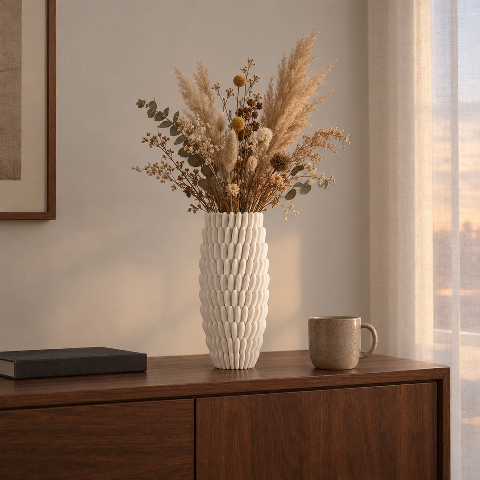 Anemone – Vase aus gestaffelten, gefransten Scheiben aus dem 3D-Druck 2