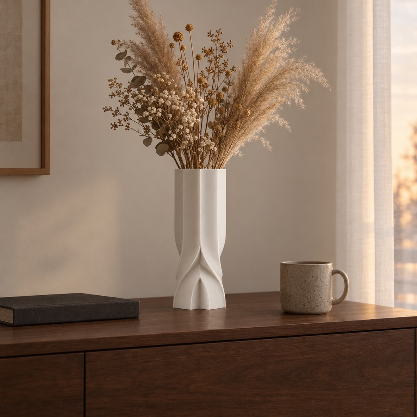 Incrocio – Vase mit gekreuzter Falte am Fuß aus dem 3D-Druck 2