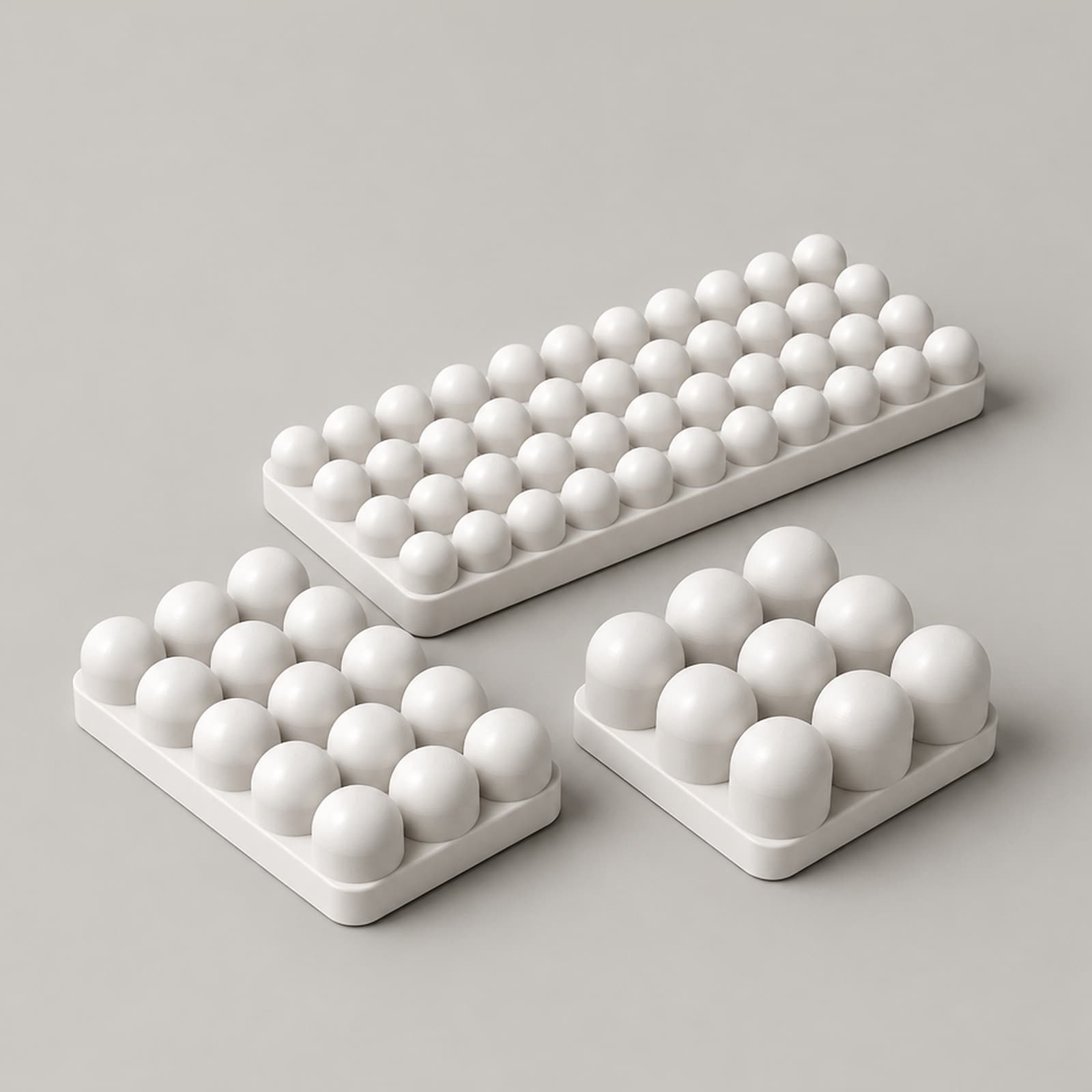 Pallino – Set aus drei Fotohaltern mit abgerundeten Noppen aus dem 3D-Druck