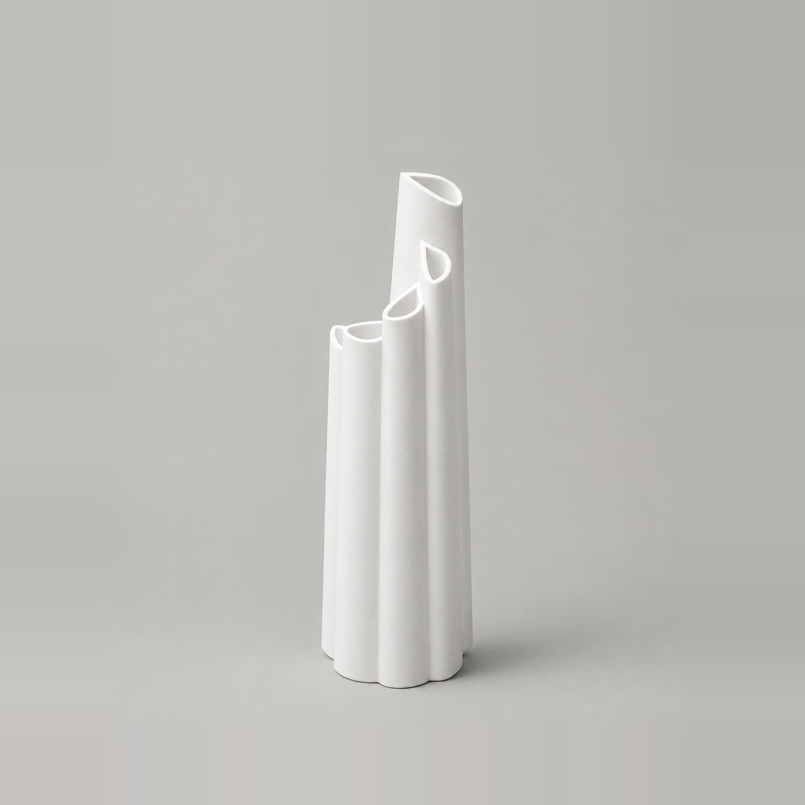 Grattacielo – Vase aus sechs gestuften Röhren mit Skyline-Silhouette aus dem 3D-Druck