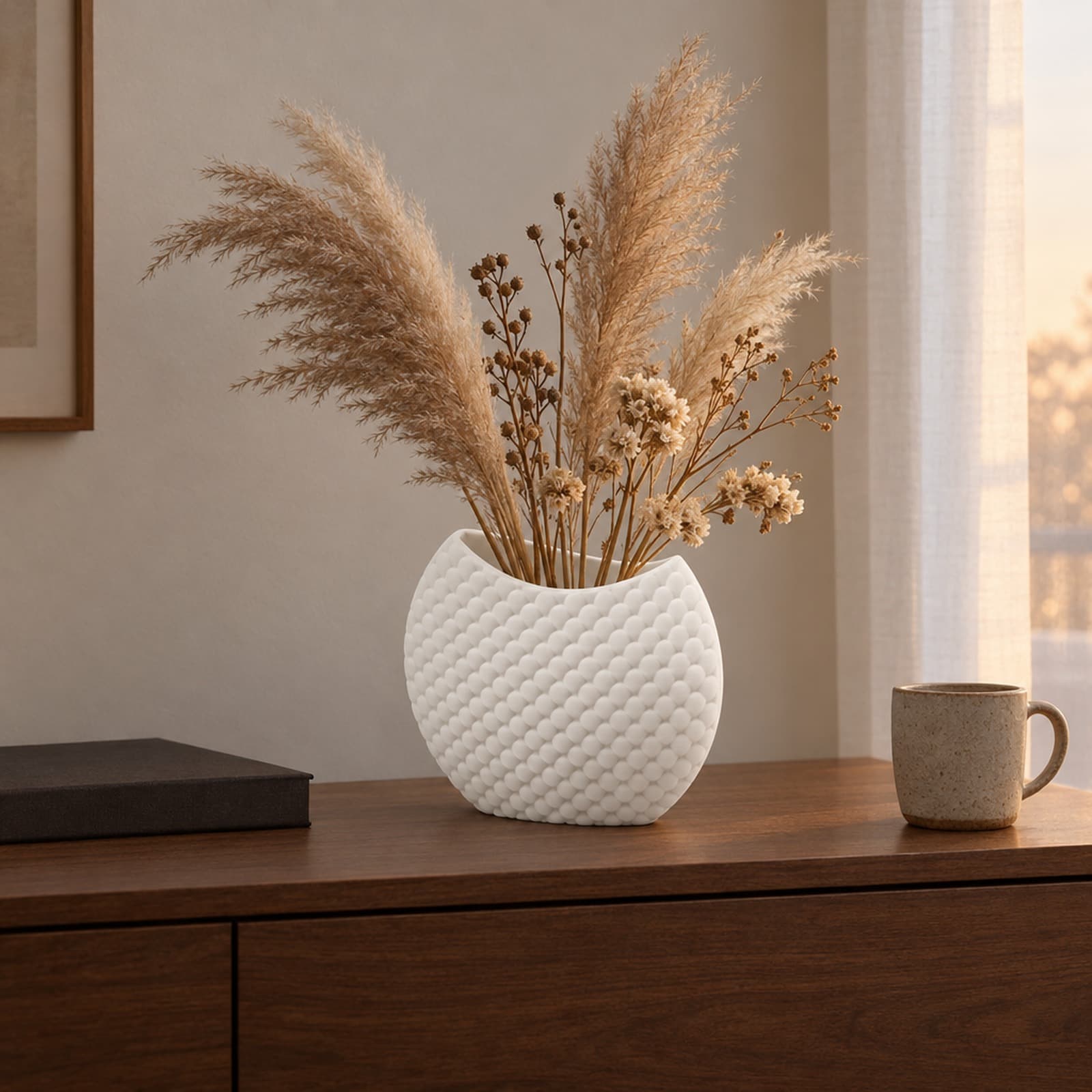 Scaglia – flache Vase mit Schuppenrelief aus dem 3D-Druck 2