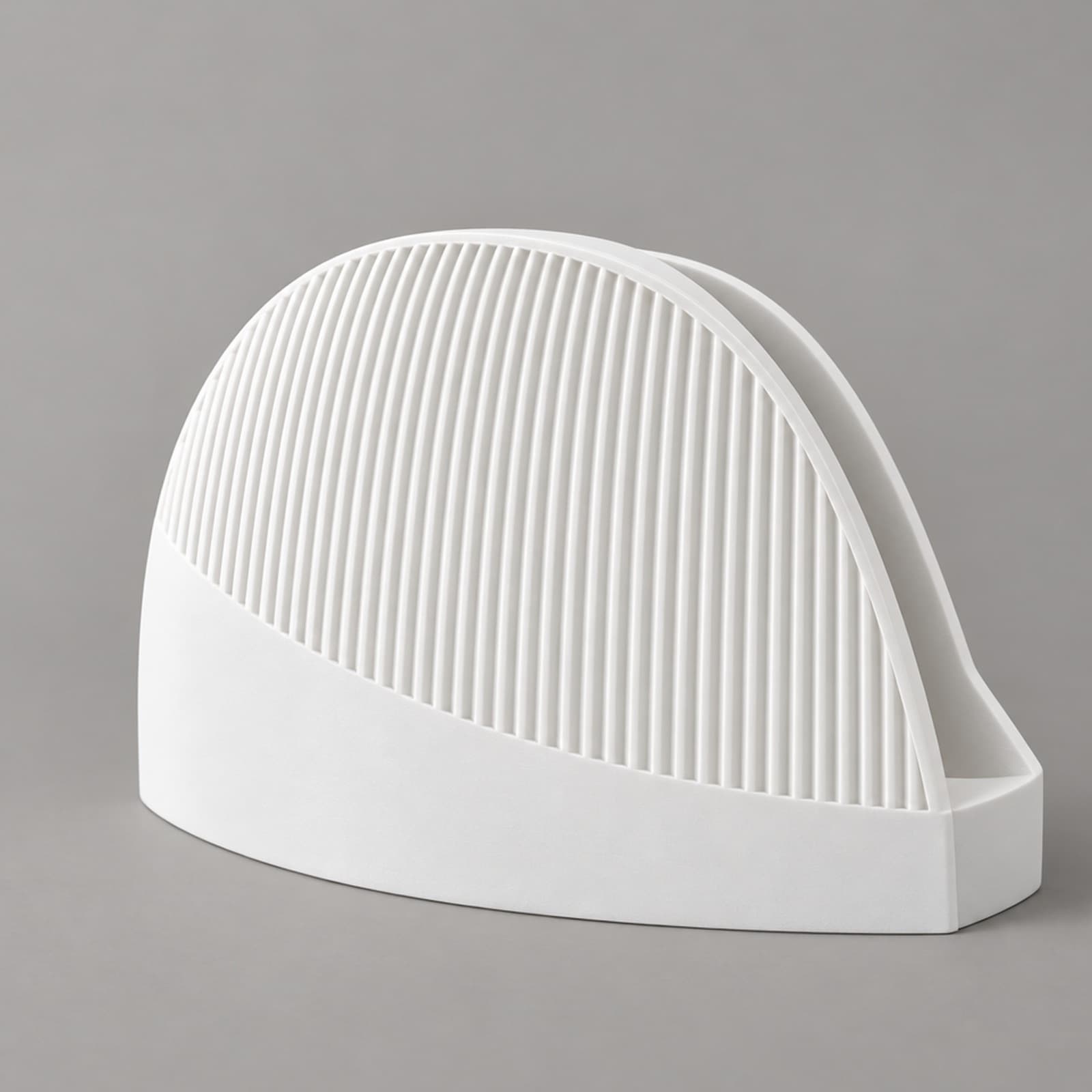 Mezzaluna – halbrunder Serviettenhalter mit Rippenrelief aus dem 3D-Druck