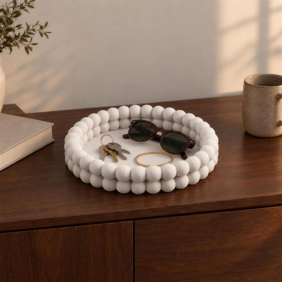Giro – rundes Deko-Tablett mit Kugelrand aus dem 3D-Druck