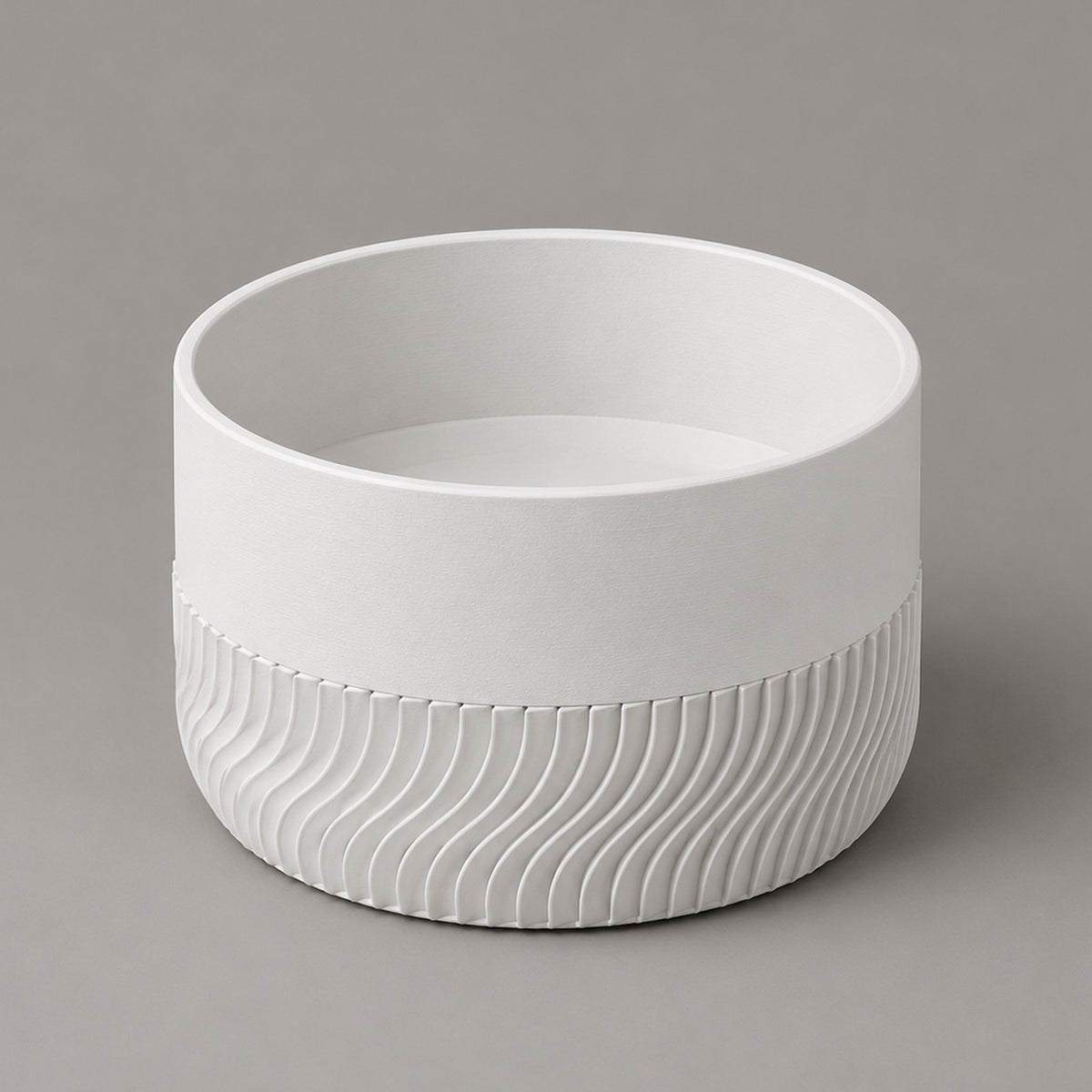 Rivolo – Pflanztopf mit Untersetzer und Wellenrippen aus dem 3D-Druck