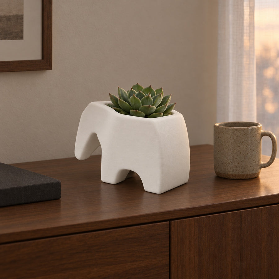 Elefante – Übertopf in schlichter Elefantenform aus dem 3D-Druck