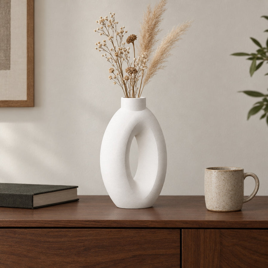 Peluche – hohe ovale Ringvase mit Durchblick aus dem 3D-Druck