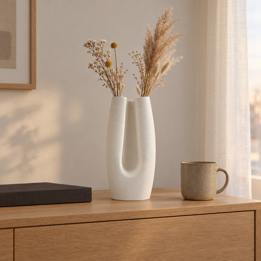 Forcella – U-förmige Vase mit zwei Armen aus dem 3D-Druck