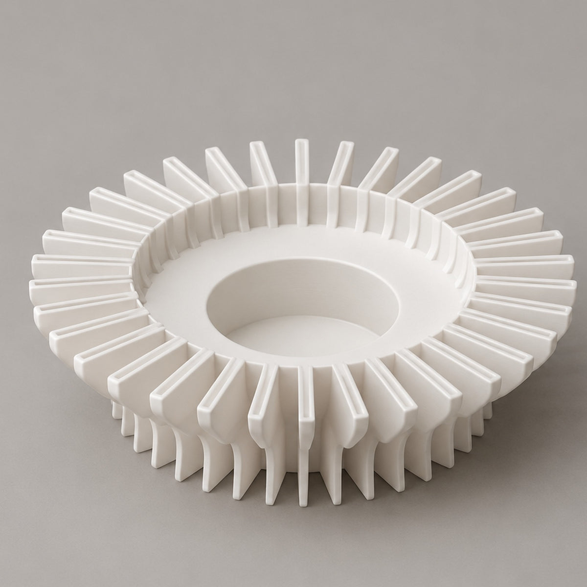 Raggiera – Teelichthalter mit strahlenförmigen Lamellen aus dem 3D-Druck