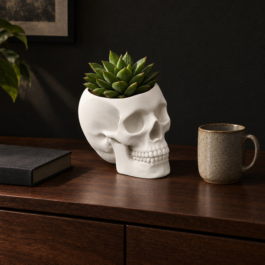 Teschio – Übertopf in Form eines Totenkopfs aus dem 3D-Druck