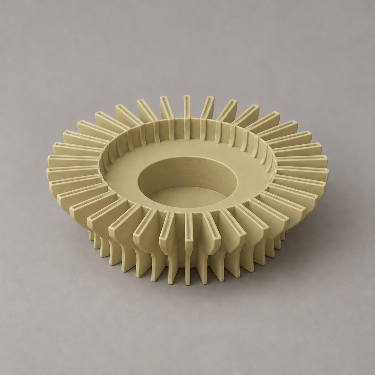 Raggiera – Teelichthalter mit strahlenförmigen Lamellen aus dem 3D-Druck