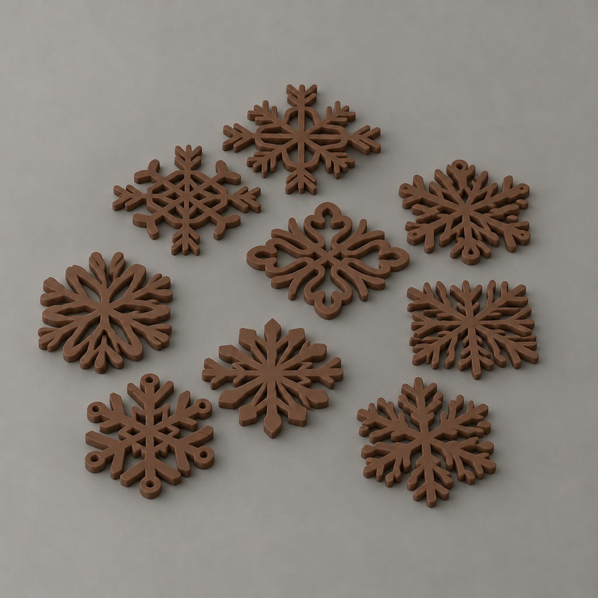 Gelo – Set aus zehn Schneeflocken-Untersetzern aus dem 3D-Druck