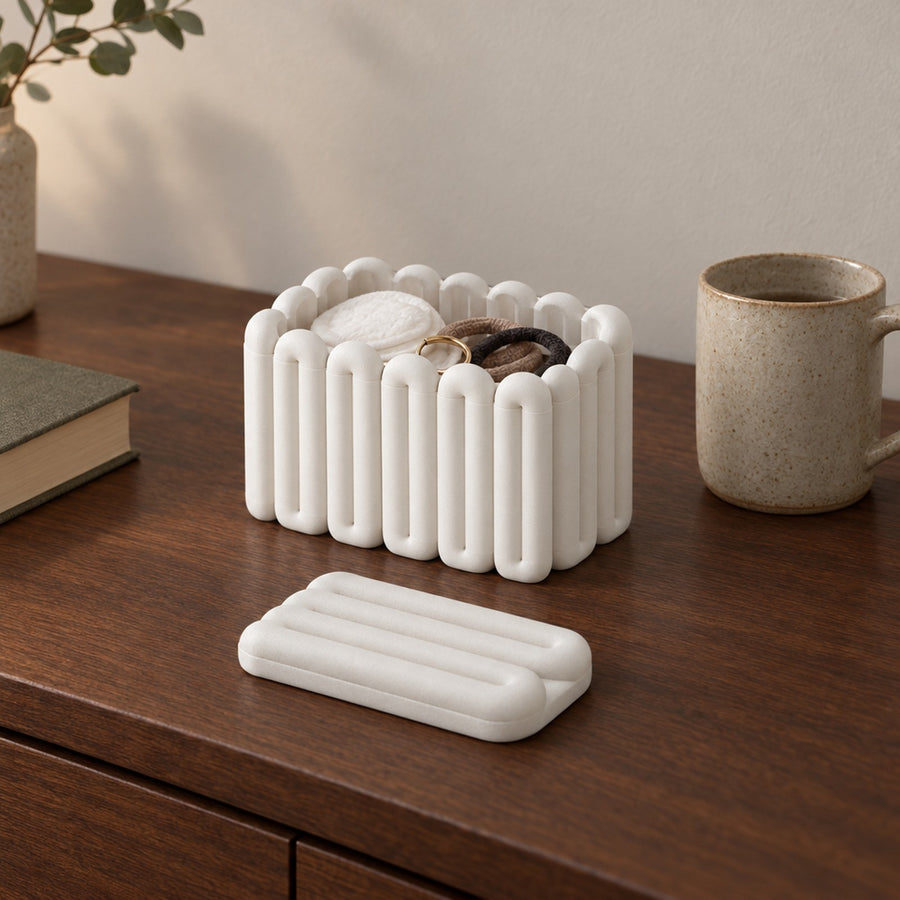 Bauletto – Rechteckige Box mit Deckel, Bogenwänden und Rohrdeckel aus dem 3D-Druck