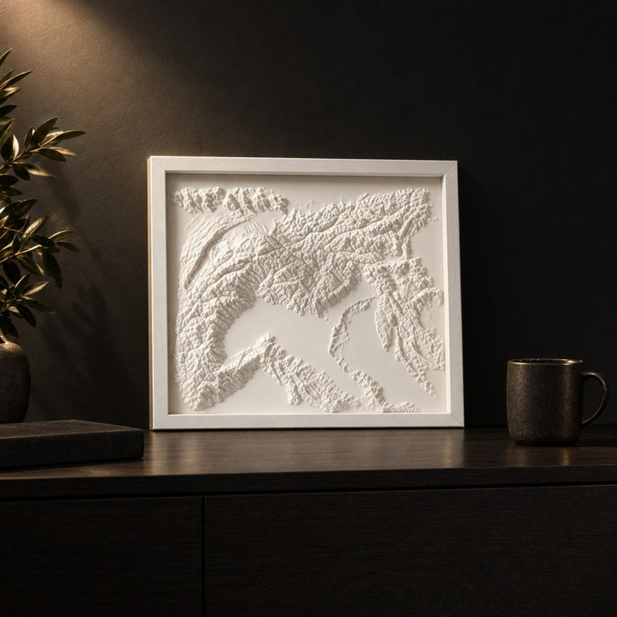 Alpi – Reliefkarte des Alpenbogens aus dem 3D-Druck